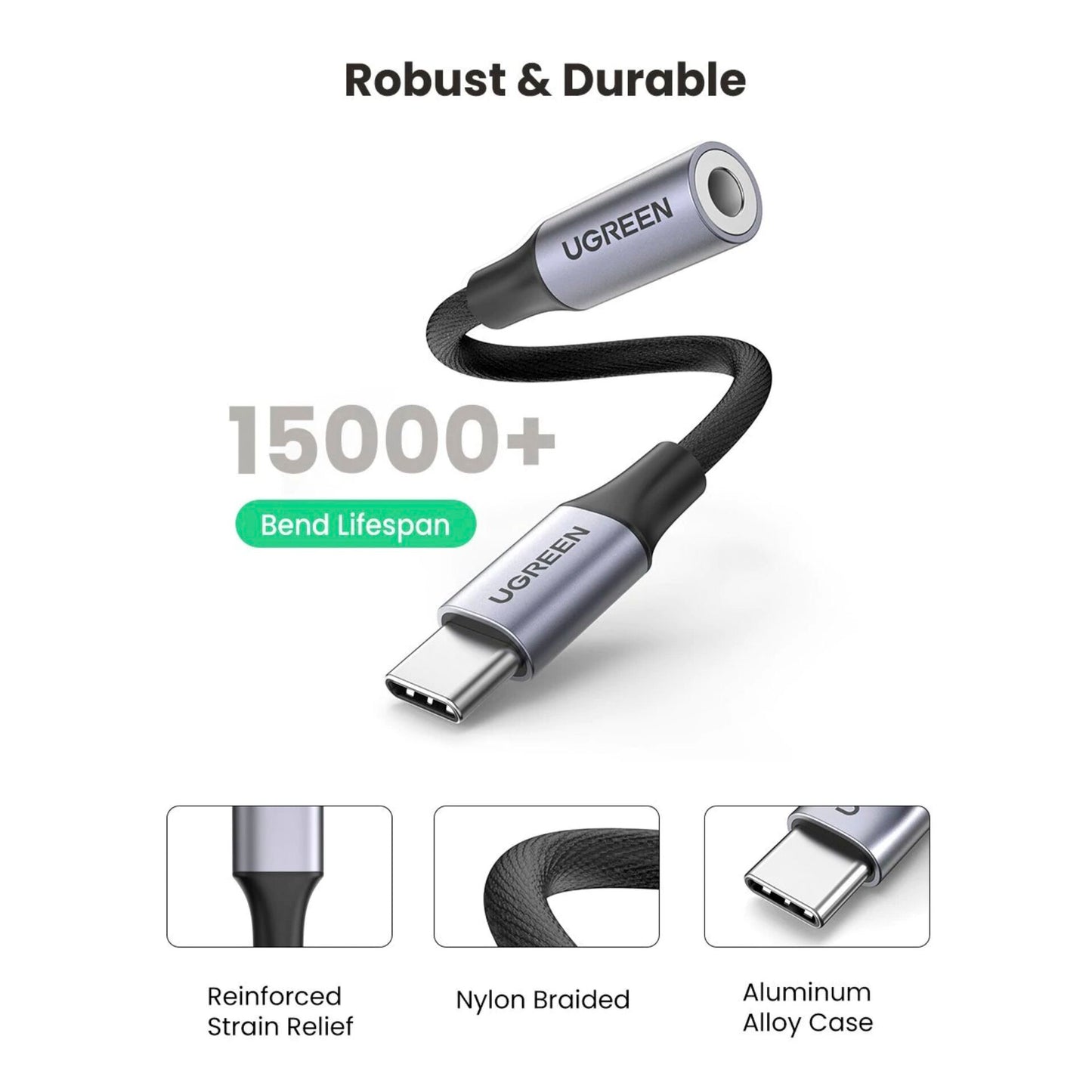 UGREEN USB-C to 3.5mm Jack Audio Cable 10cm