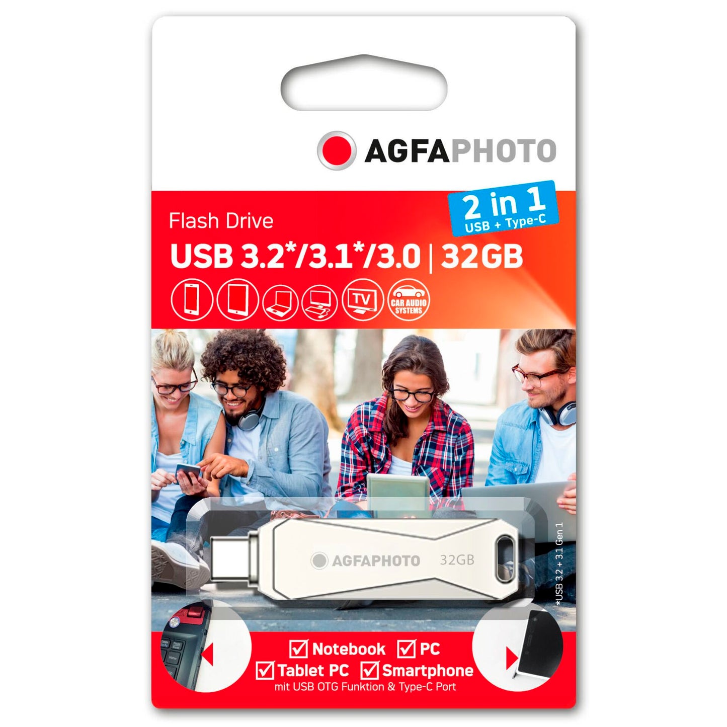 AgfaPhoto USB 3.0 2in1 32GB USB-TypeC