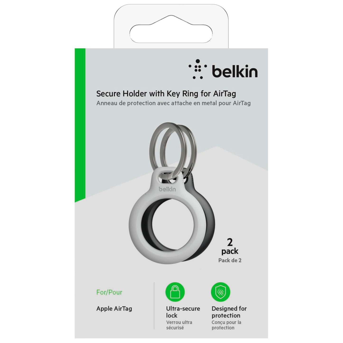 1x2 Belkin Secure Holder black for Apple AirTag MSC002btBK