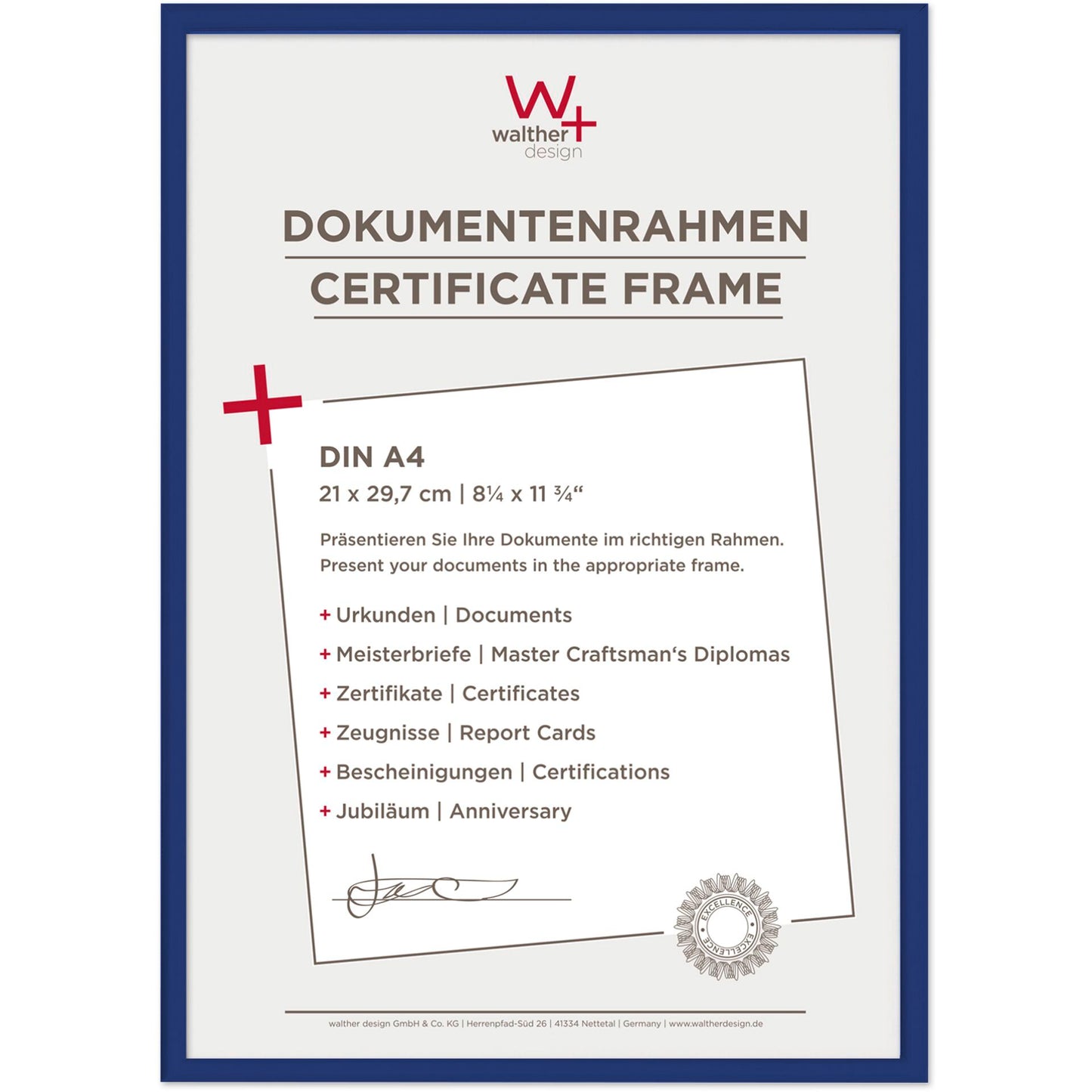 Walther New Lifestyle 21x29,7 Resin blue DIN A4 KV130L