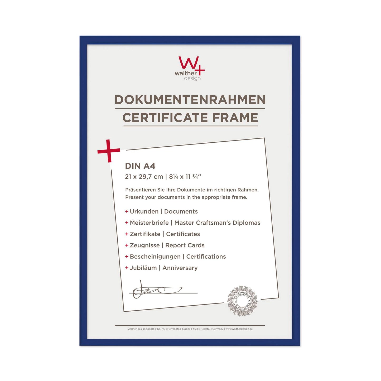 Walther New Lifestyle    21x29,7 Resin blue DIN A4 KV130L