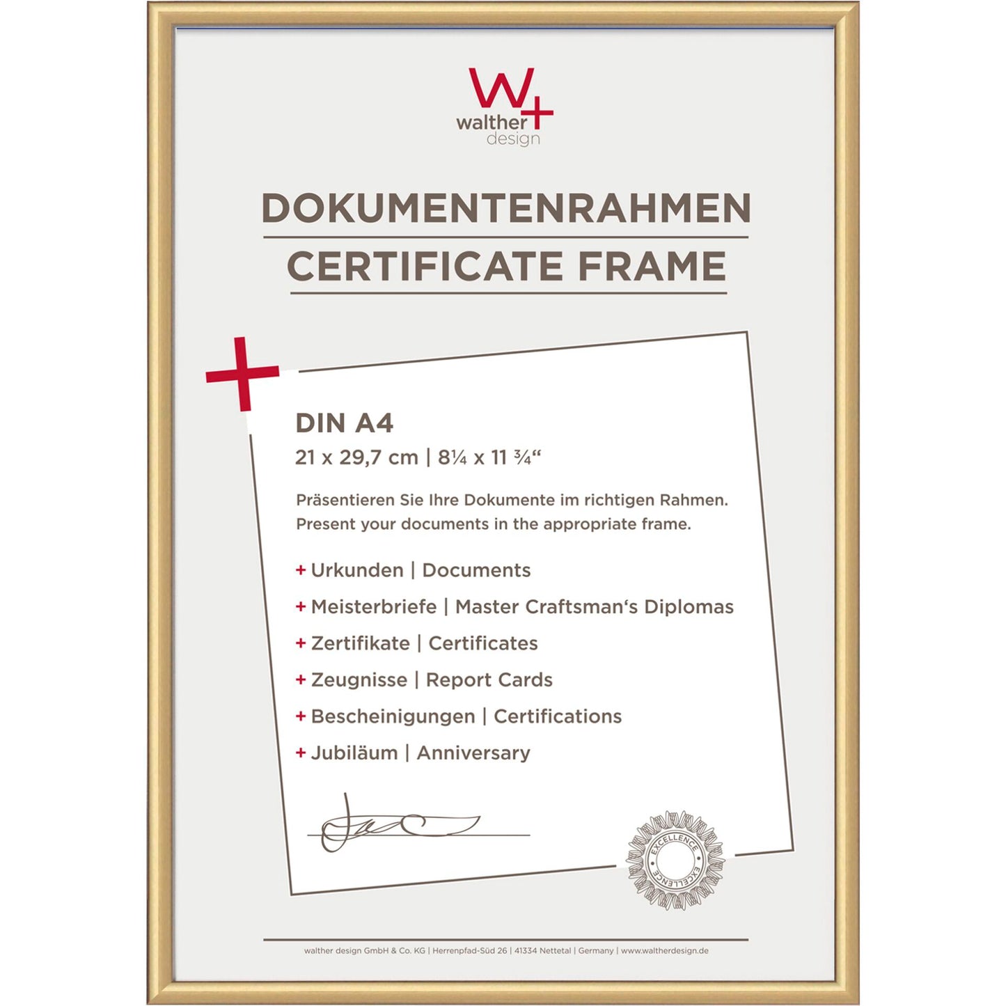 Walther New Lifestyle 21x29,7 Resin gold DIN A4 KV130G