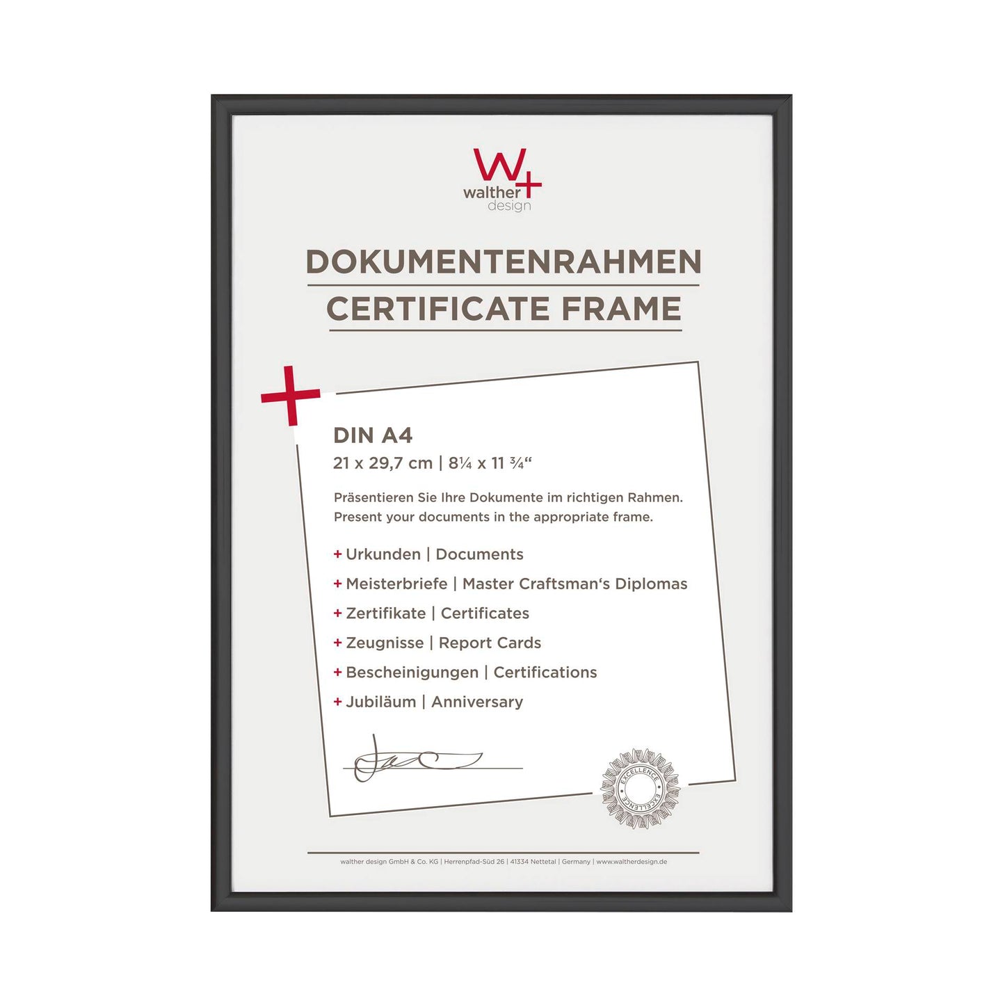 Walther New Lifestyle 21x29,7 Resin black DIN A4 KV130B