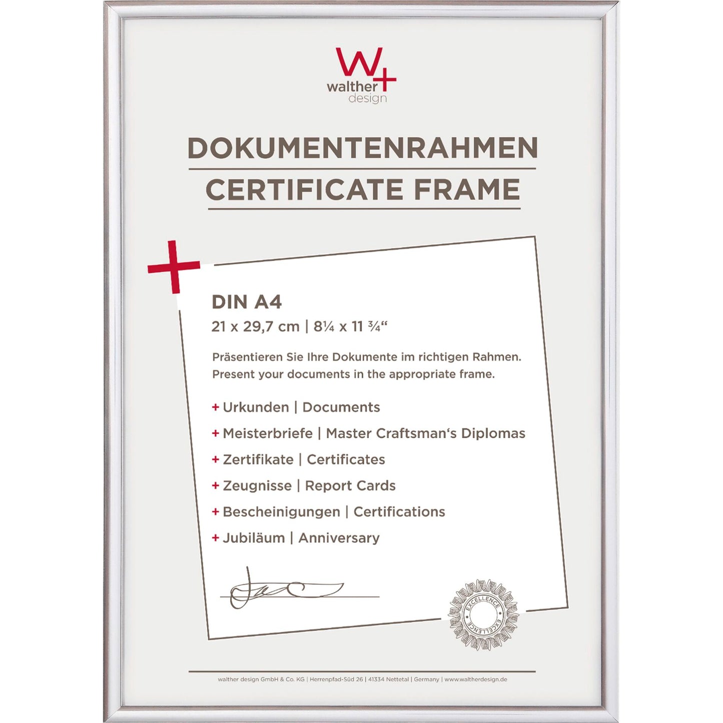 Walther New Lifestyle 21x29,7 Resin silver DIN A4 KV130S