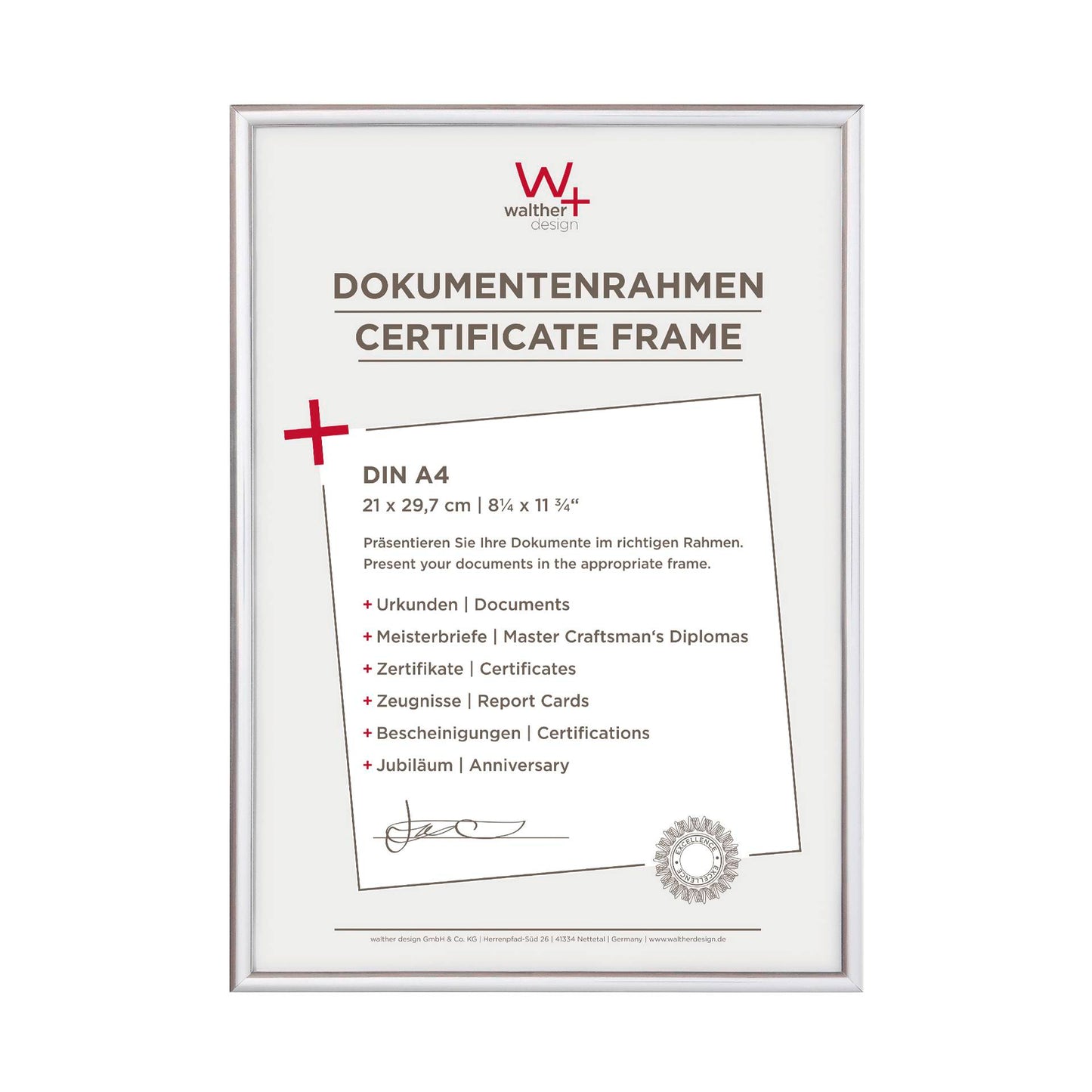 Walther New Lifestyle 21x29,7 Resin silver DIN A4 KV130S