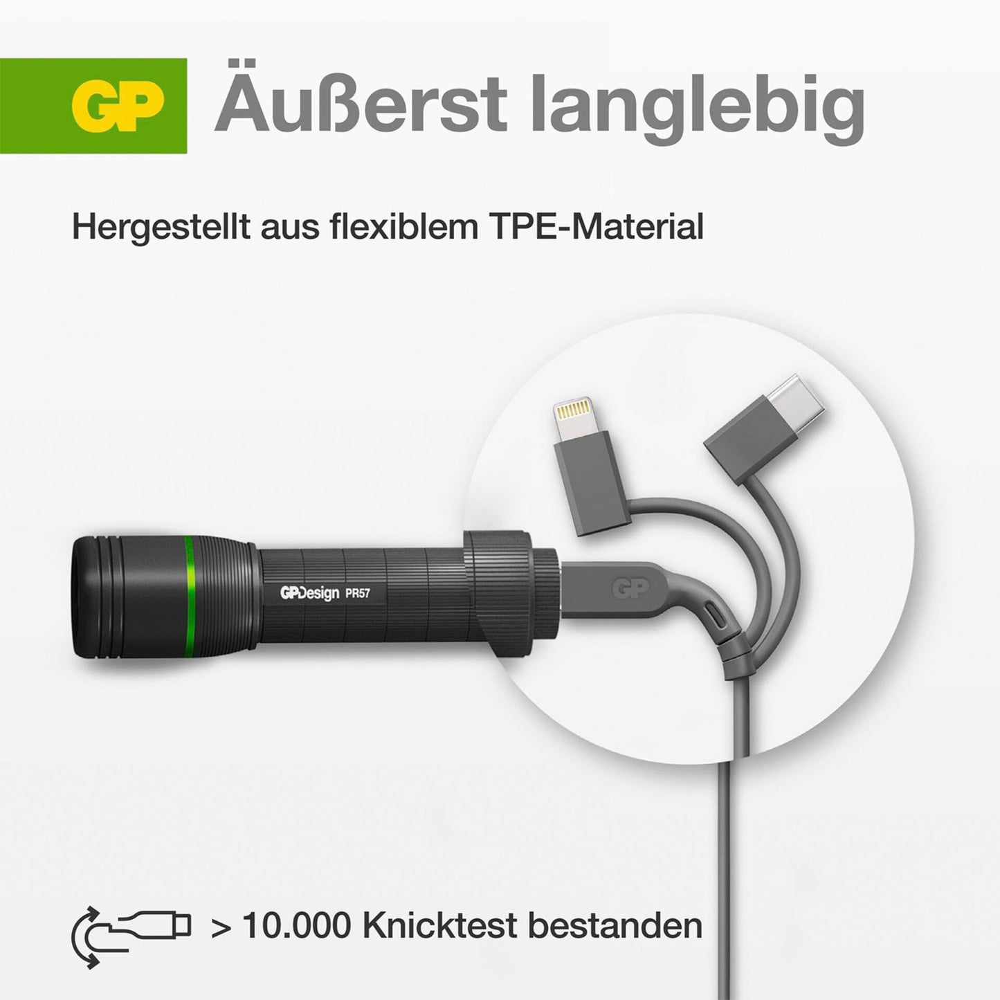 GP CY1N Lade & Sync Cable 1m 3in1 USB-A to Micro/USB-C/Light