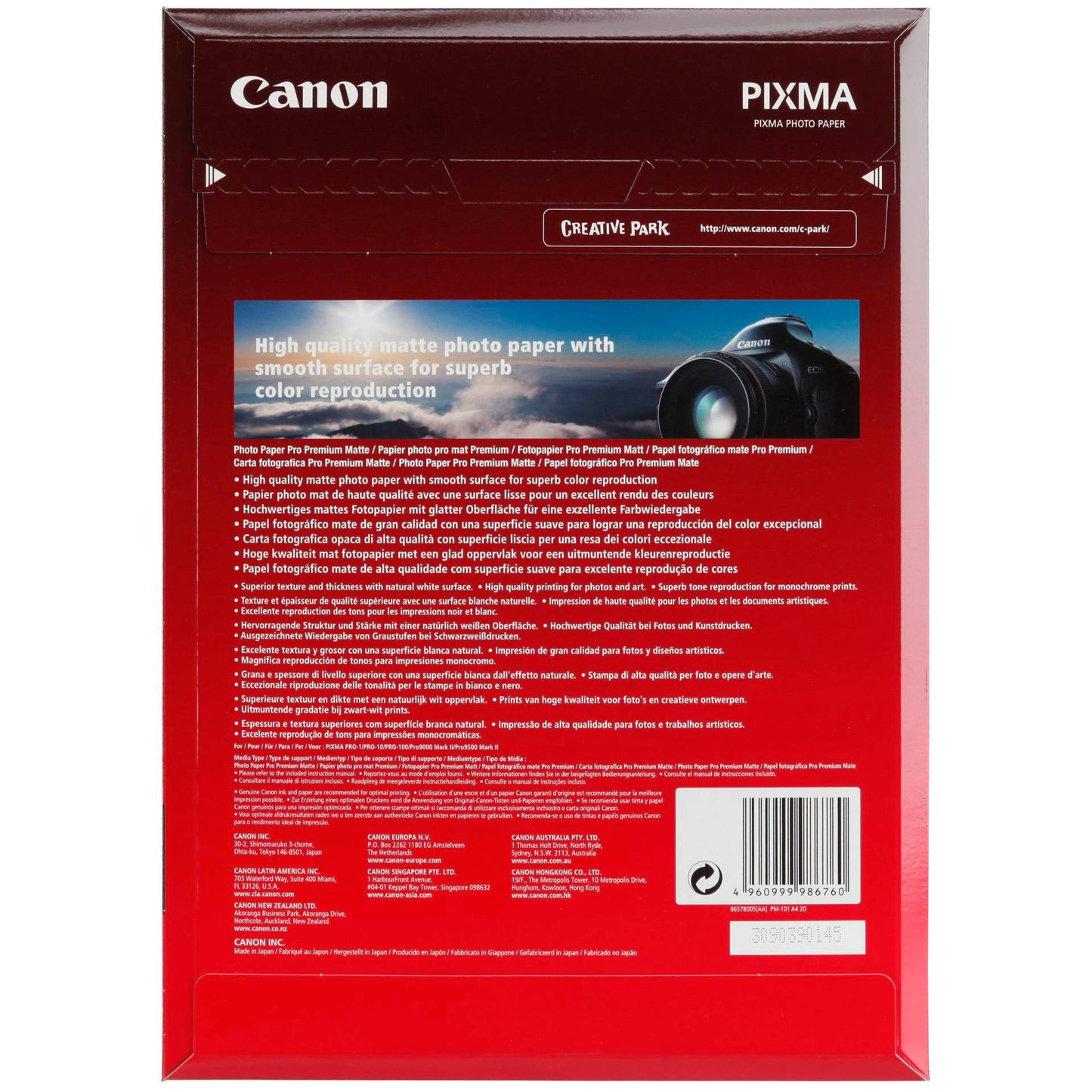 Canon PM-101 Pro Premium Matte A 4, 20 Sheet, 210 g