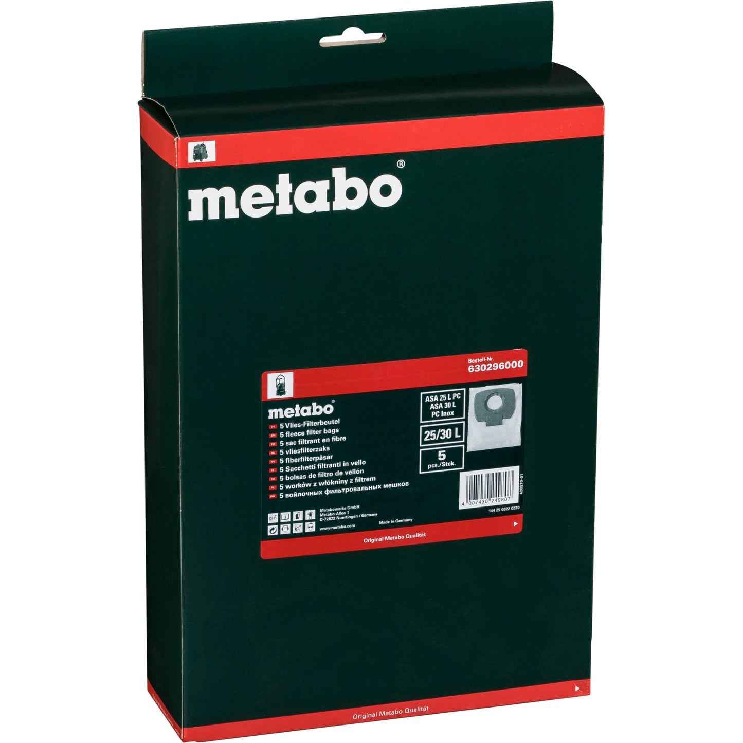 Metabo 5 Fleece Filter Bags 25 l 30 l