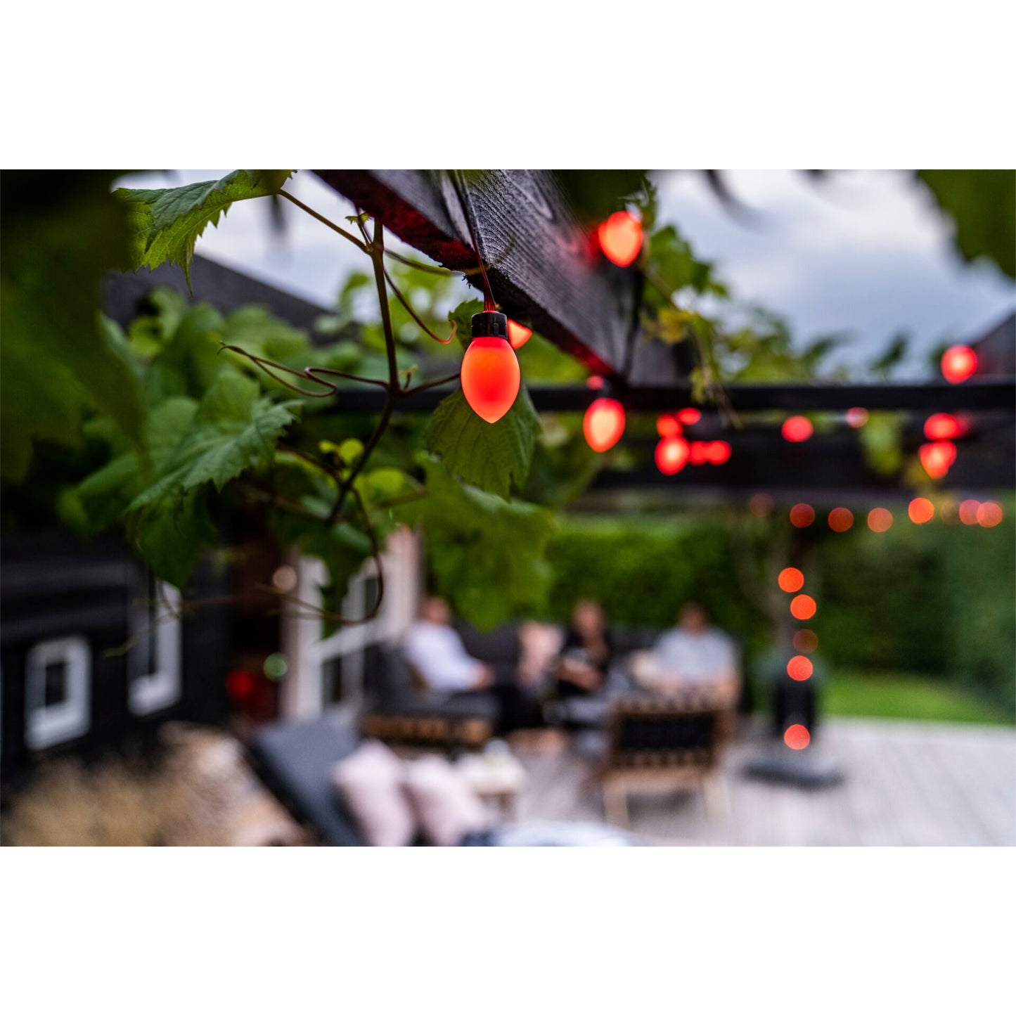 LBM 10m Smart Outdoor Light Chain - 50 x Cone Globe