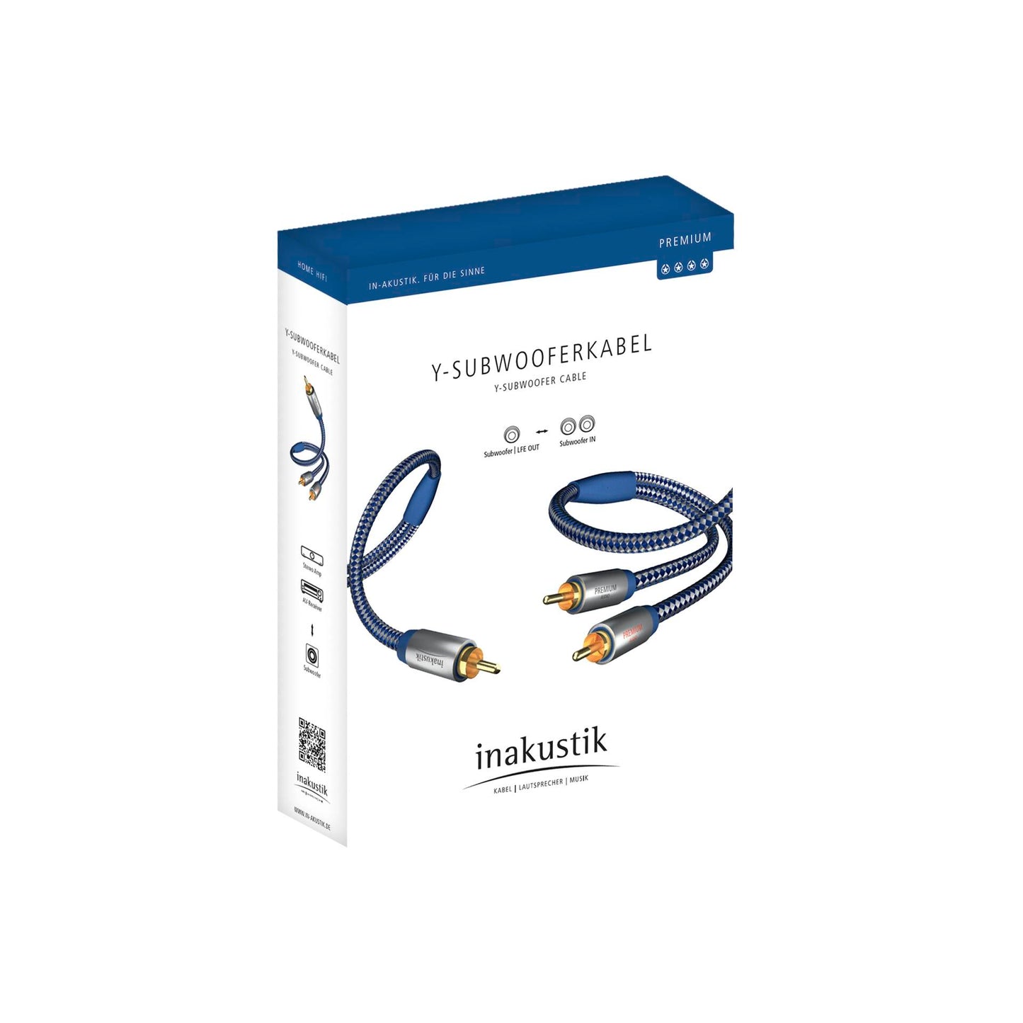 in-akustik Premium Y Subwoofer Cable Cinch - 2x Cinch 3,0 m