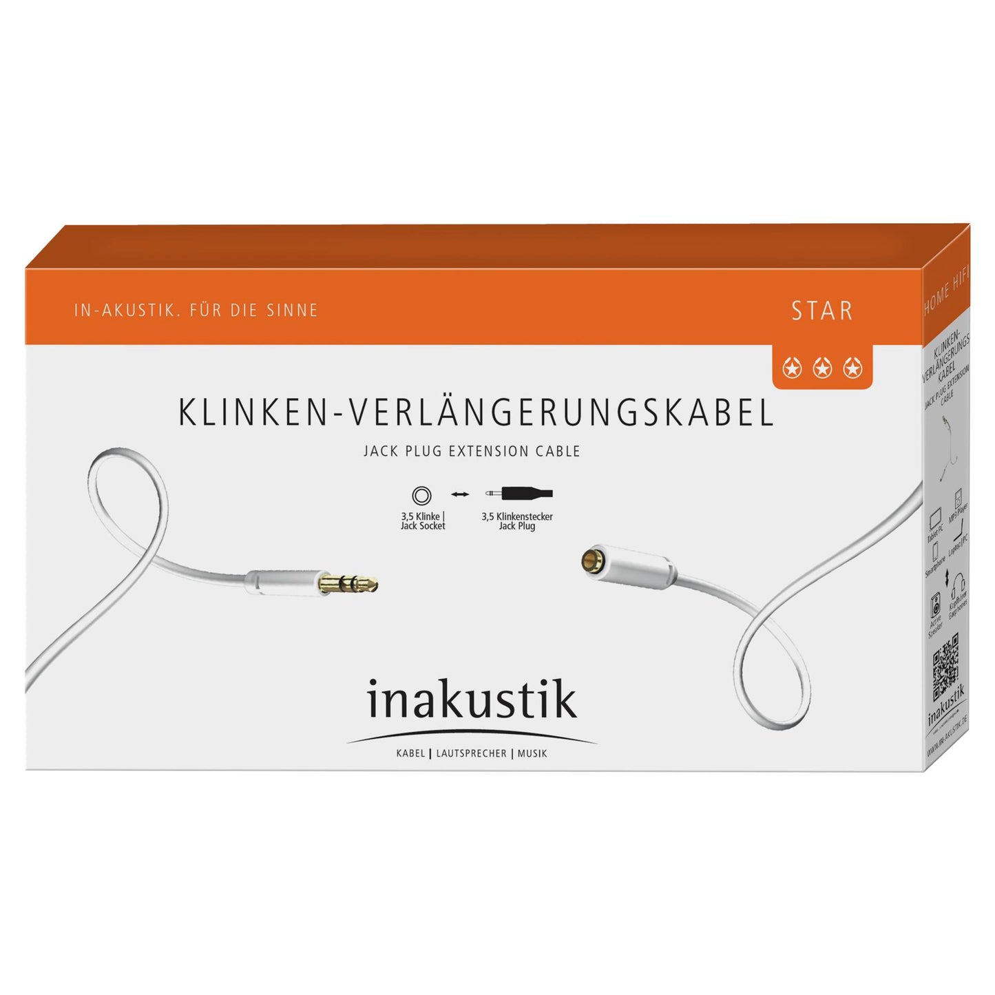 in-akustik Star Audio Cable extension 3,5mm jack plug 1,5m