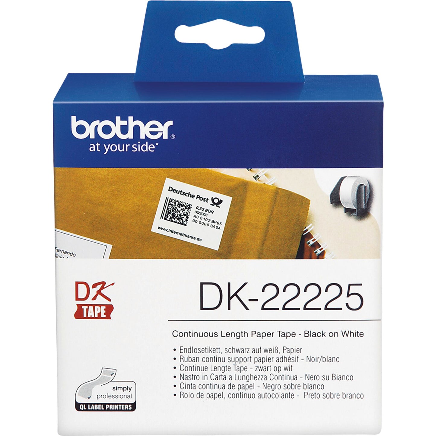 Brother Continuous Paper Tape white, 30,48 m x 38 mm DK-22225