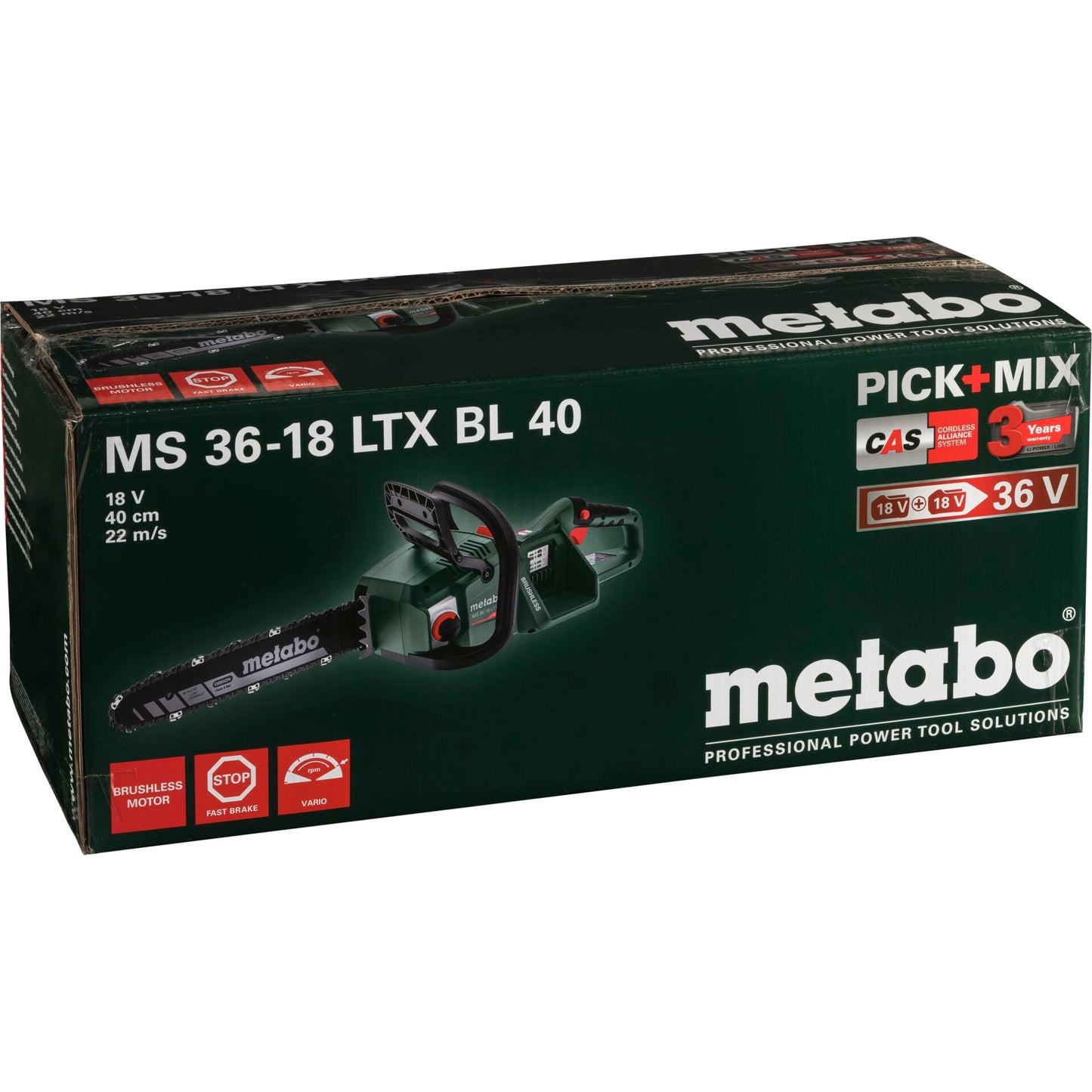 Metabo MS 36-18 LTX BL 40 cordless chainsaw