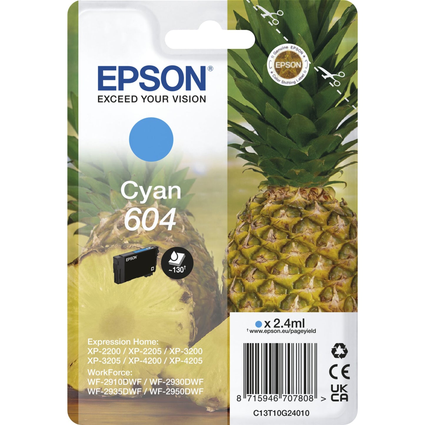 Epson ink cartridge cyan 604 T 10G2