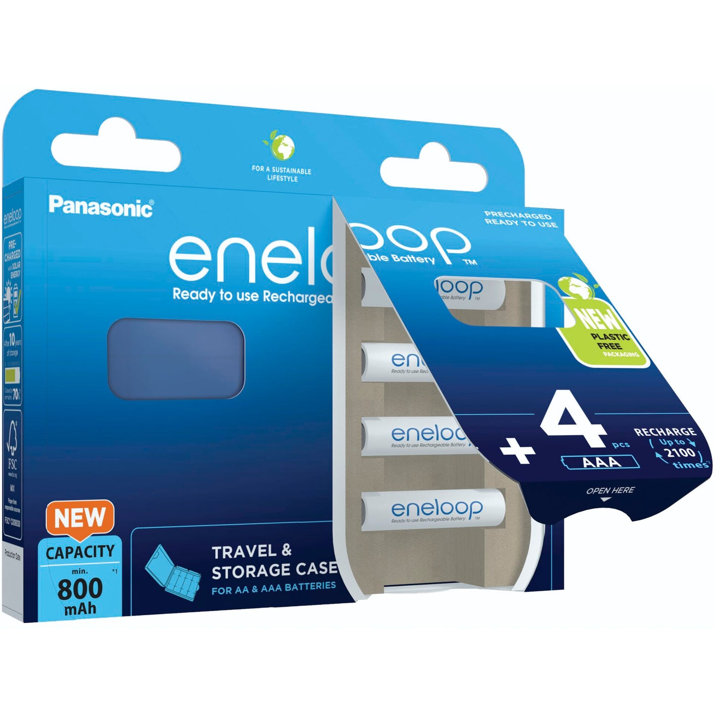 1x4 Panasonic Eneloop Micro AAA 800mAh + Akkubox BK-4MCDEC4BE