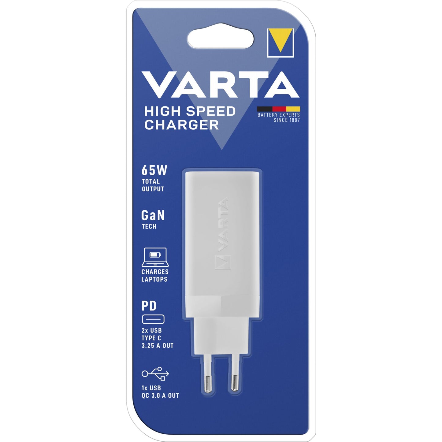 Varta High Speed Charger 65W GaN 2x USB C + USB A Type 57956