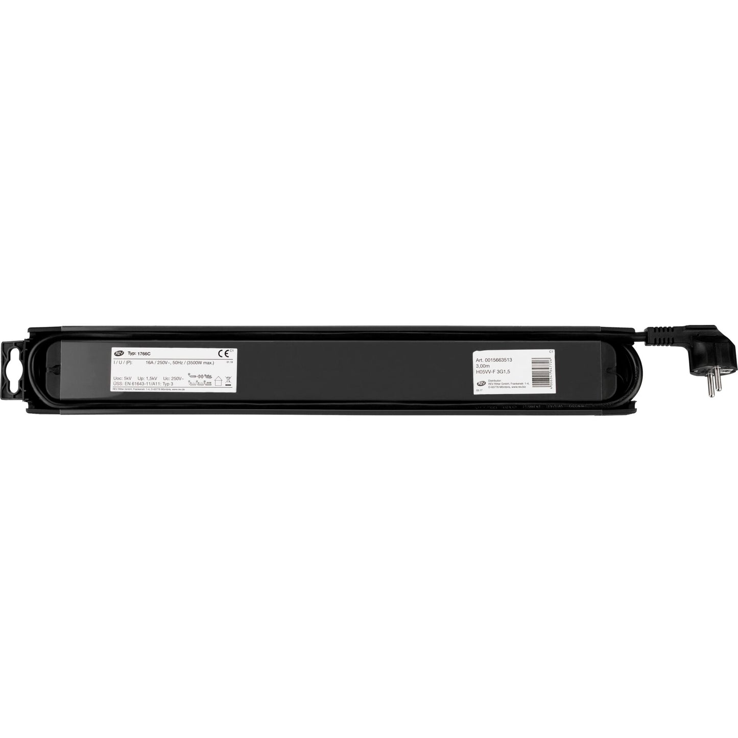 REV outlet Strip 6-fold 3m Supraguard anthracite