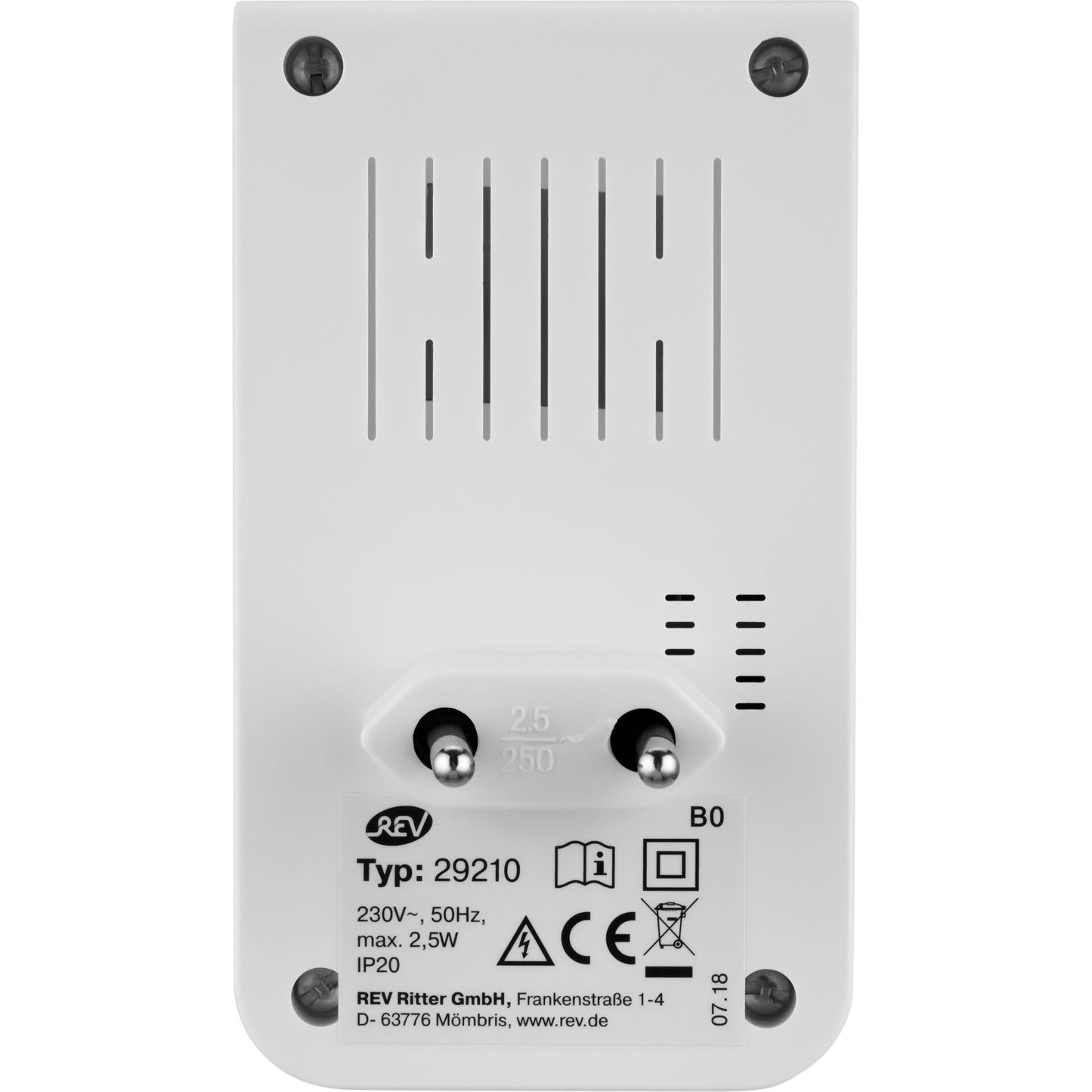 REV LED Plug-In Wall Light with Motion Detector 2,5W white