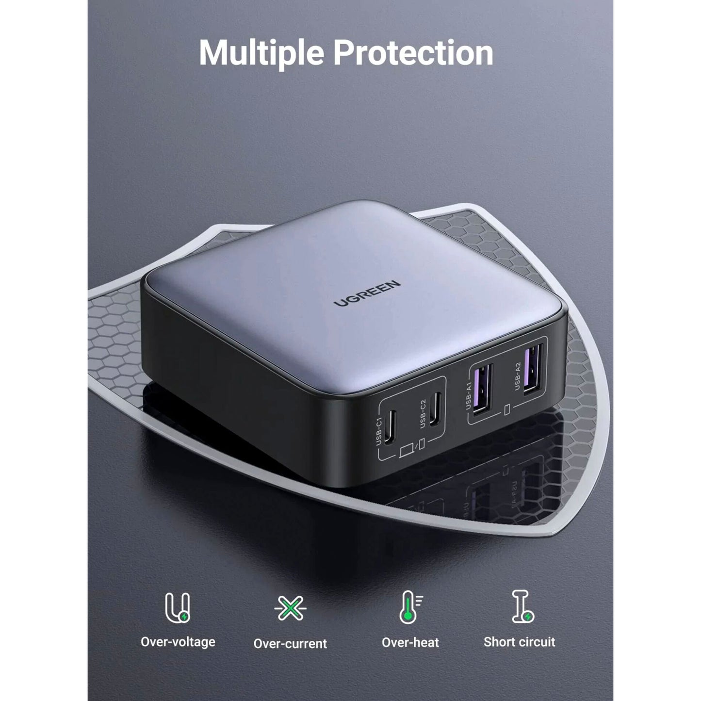 UGREEN Nexode 2*USB-A + 2*USB-C 65W Desktop Fast Charger