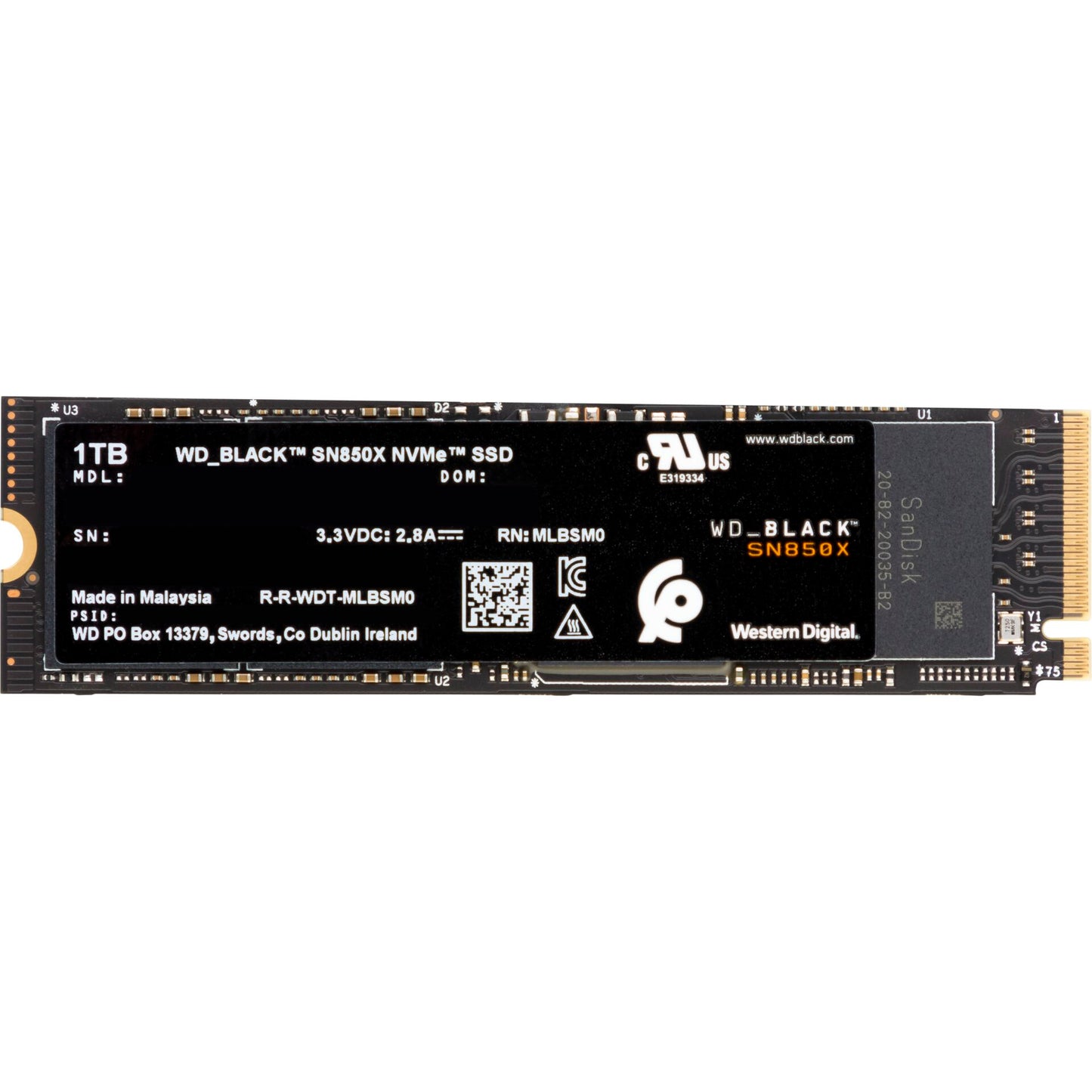 Western Digital Black SSD 1TB SN850 NVMe WDS100T2X0E