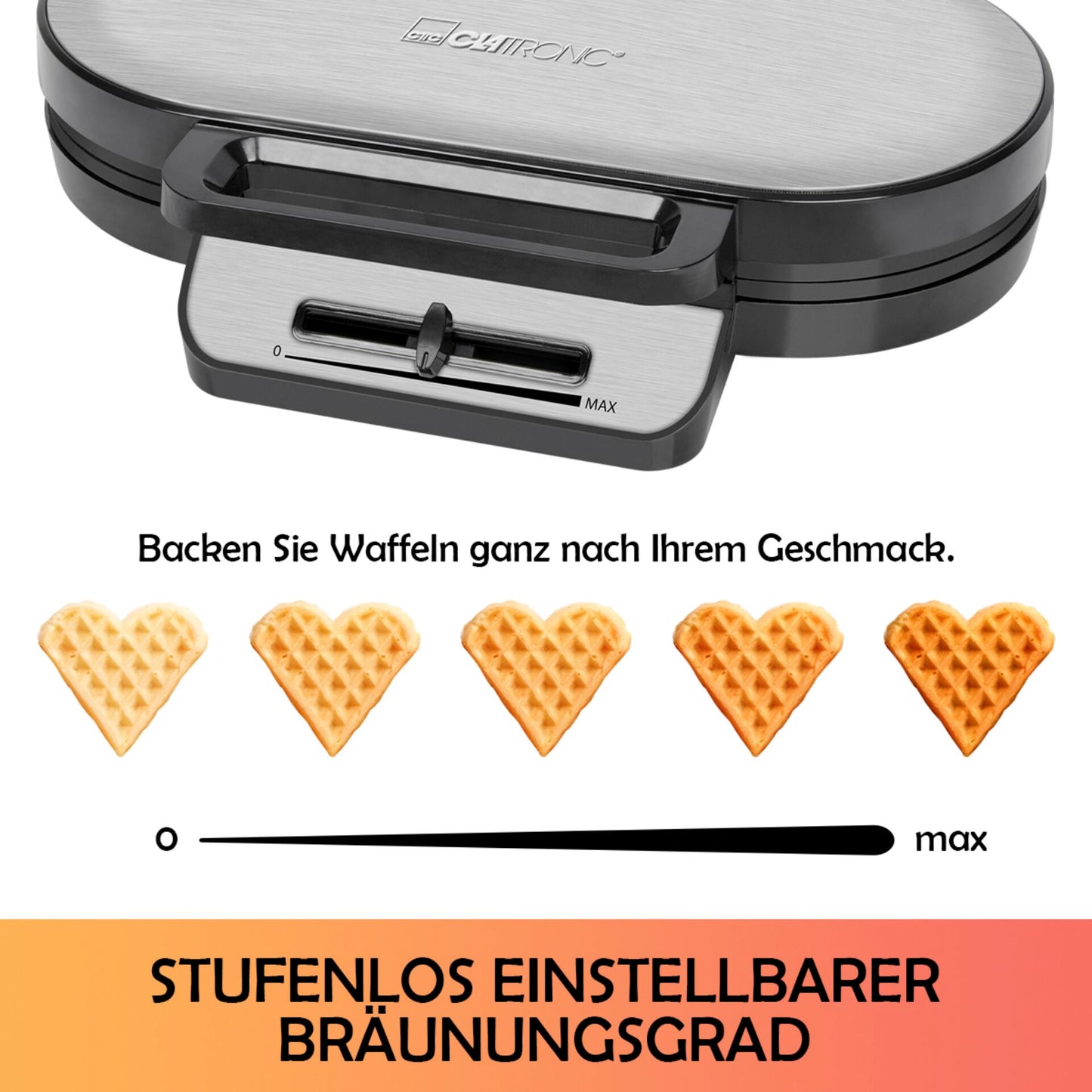 Clatronic WA 3745 black-inox Waffle Maker