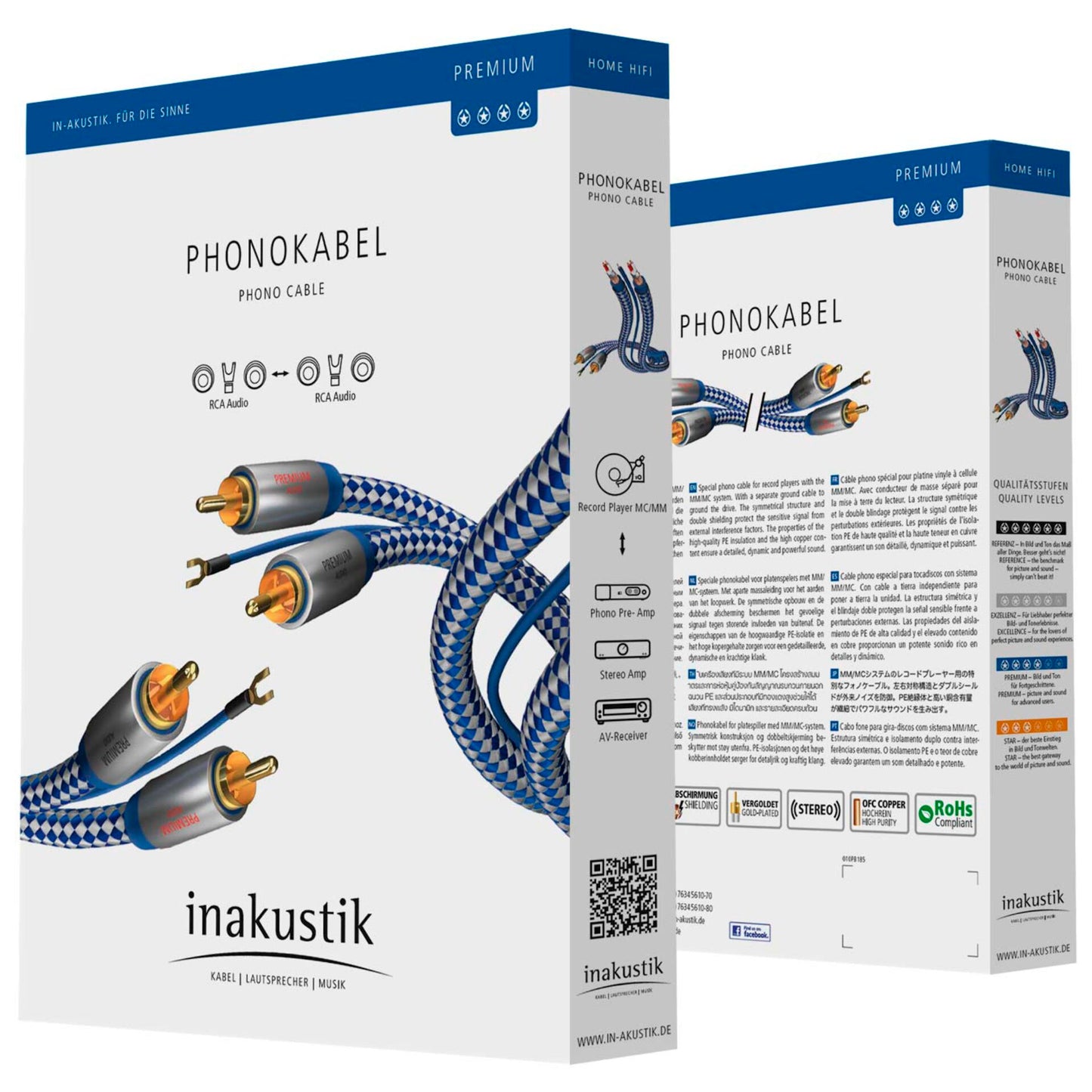 in-akustik Premium Audio Cable Phono RCA - RCA 0,75m 00405107