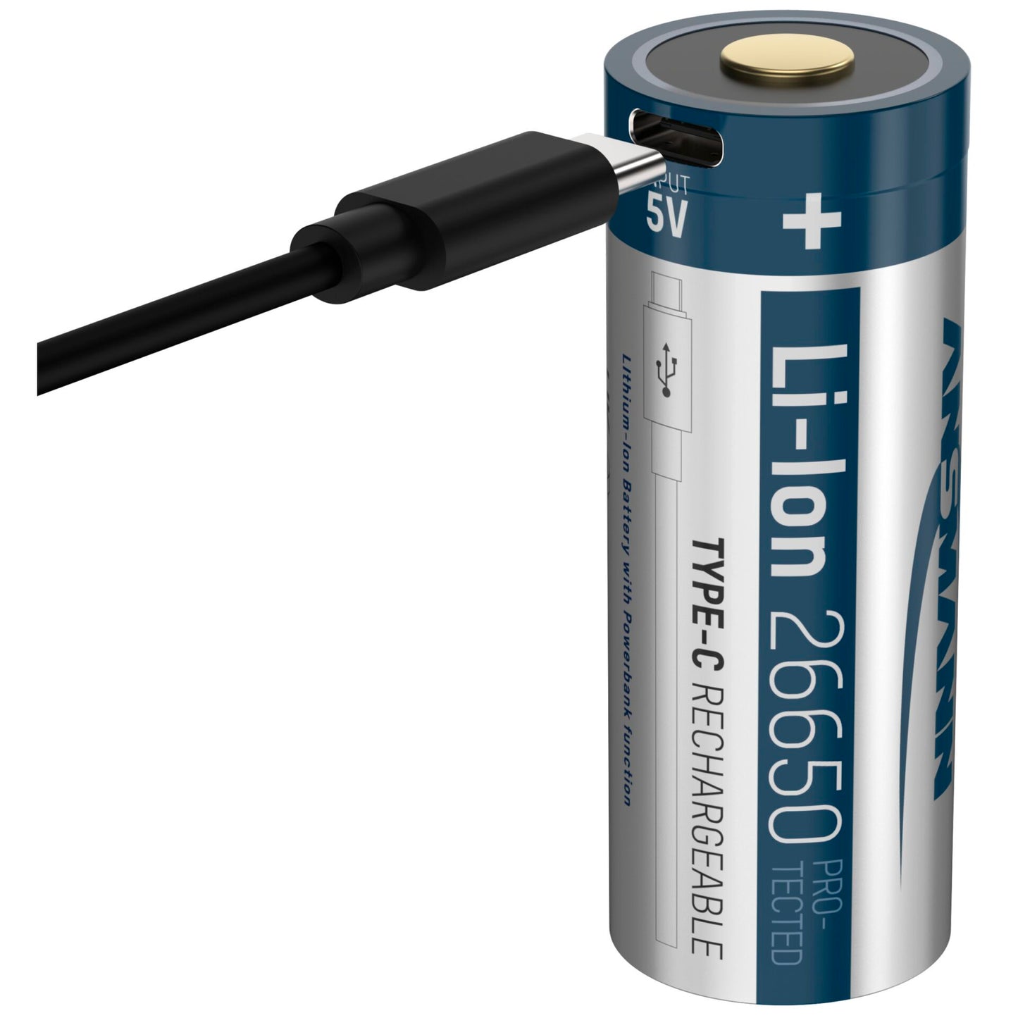 Ansmann Li-Ion 26650 5100mAh 3,6V Micro-USB socket 1307-0012