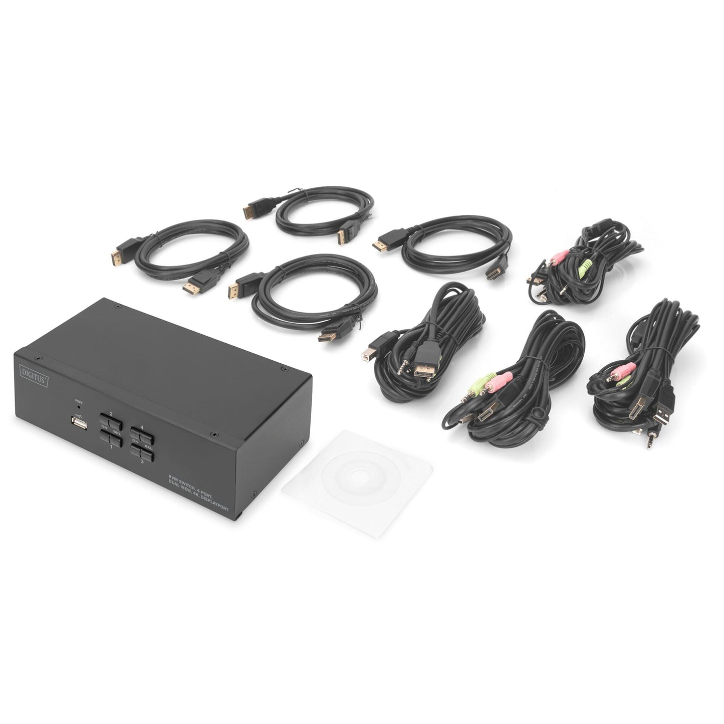 DIGITUS KVM-Switch 4-Port Dual-Display,4K, Display-Port