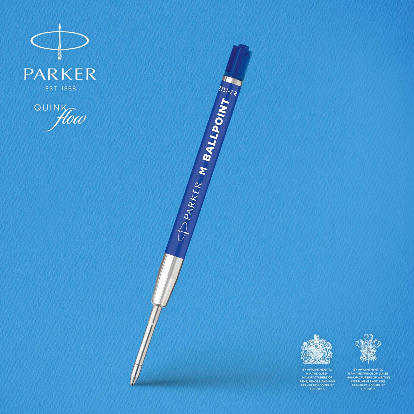 1x20 Parker Quinkflow Basic Ballpoint Pen Refill M blue