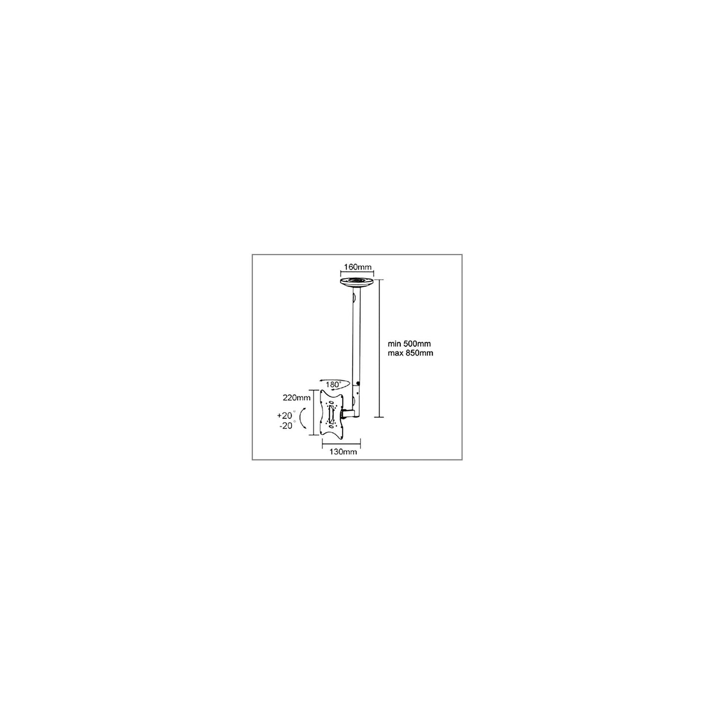 Reflecta TV Ceiling Mount PALLAS Extend 85