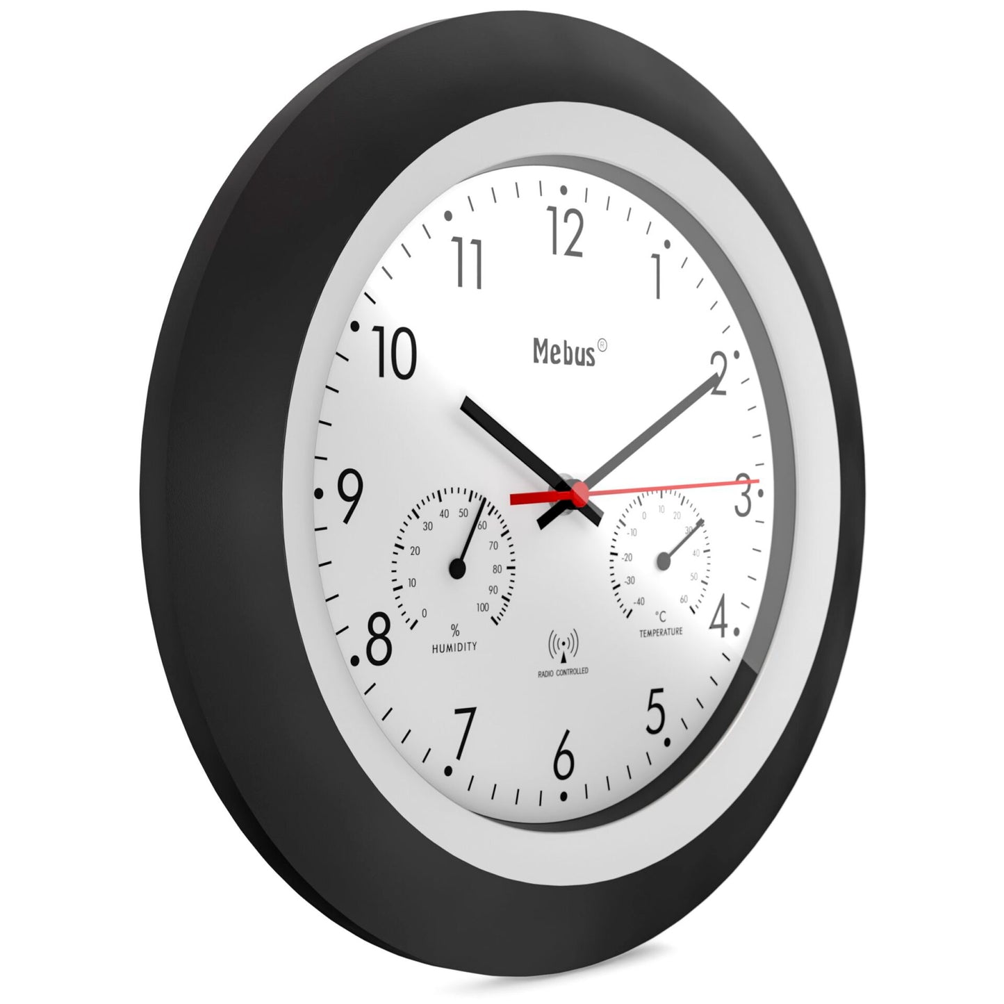 Mebus 19449 Radio controlled Wall Clock w. Thermo/Hygrometer