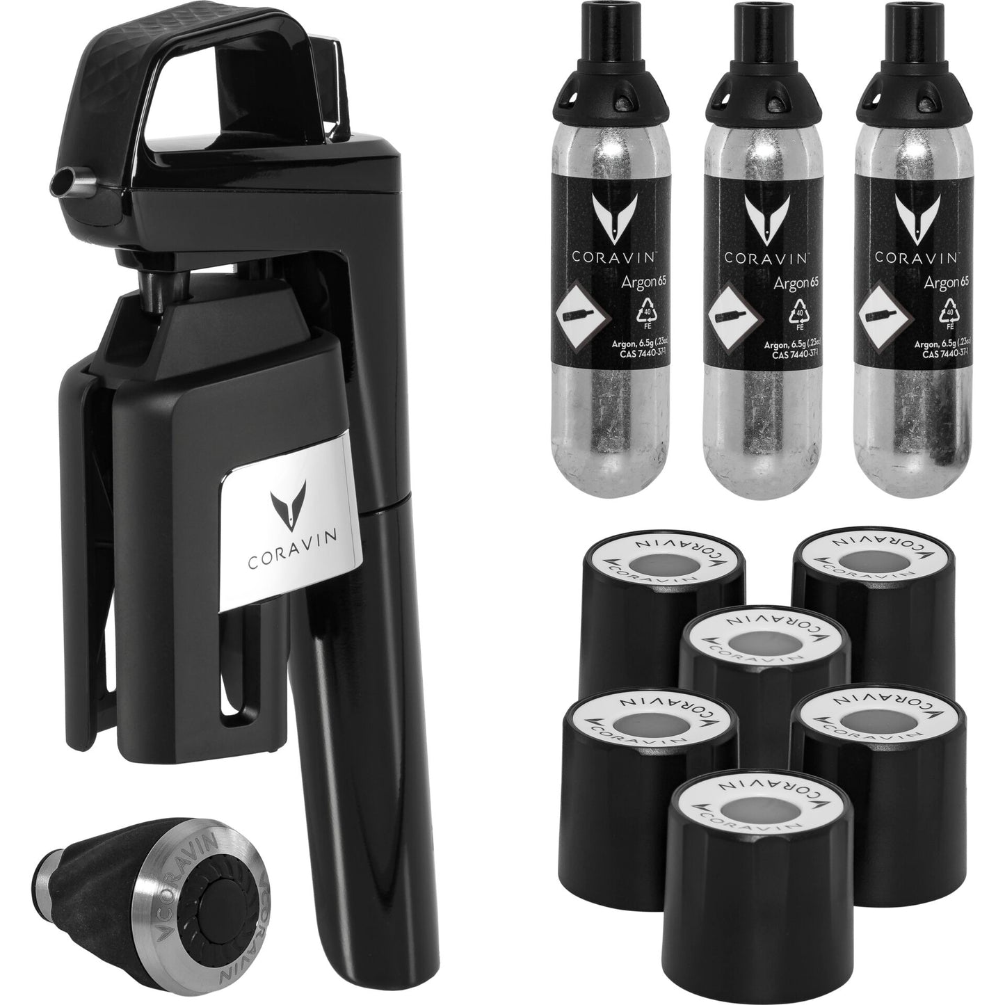 Coravin Wine System  black Timeless Six + 6 pcs.