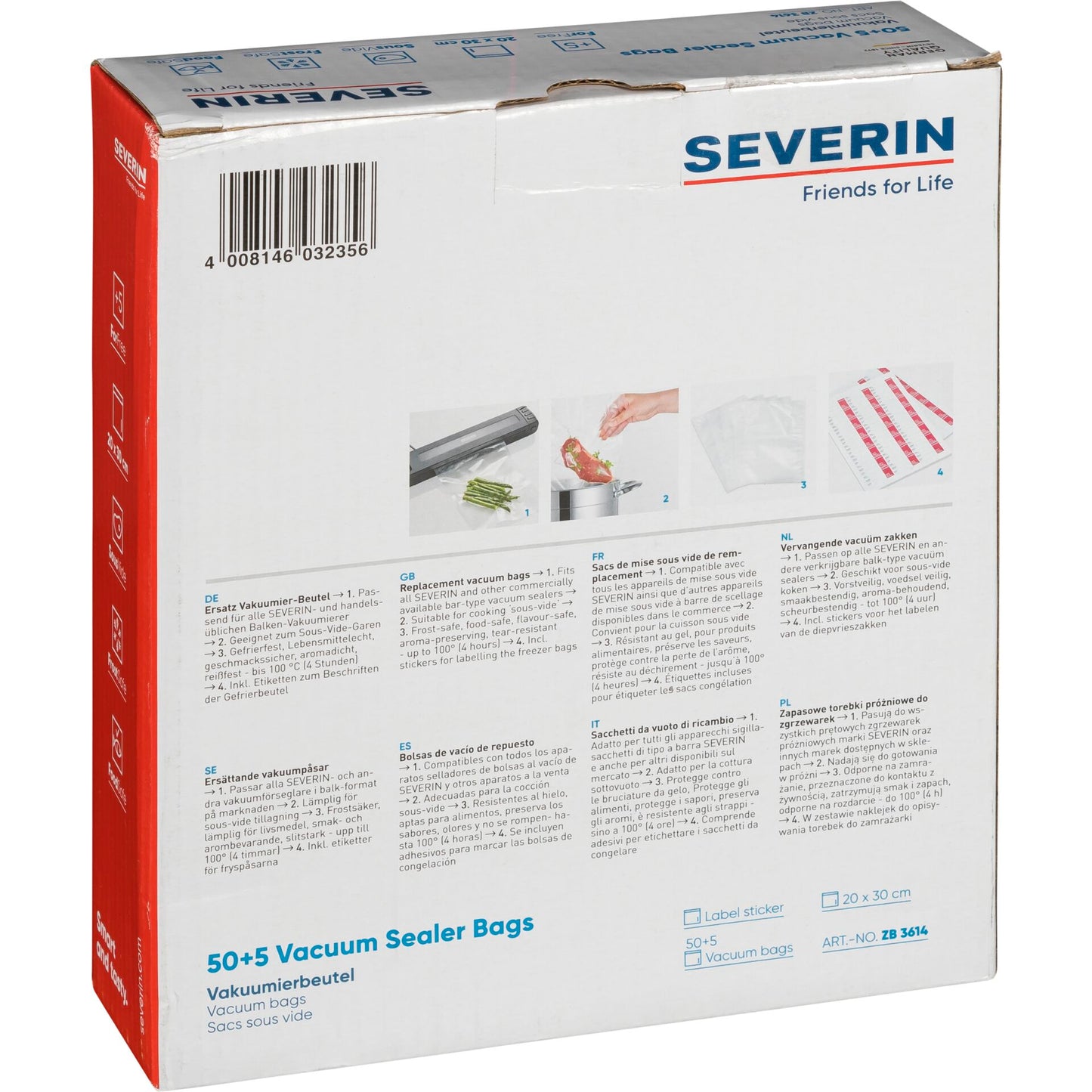 Severin ZB 3614 Vacuum Bags 20 x 30 cm