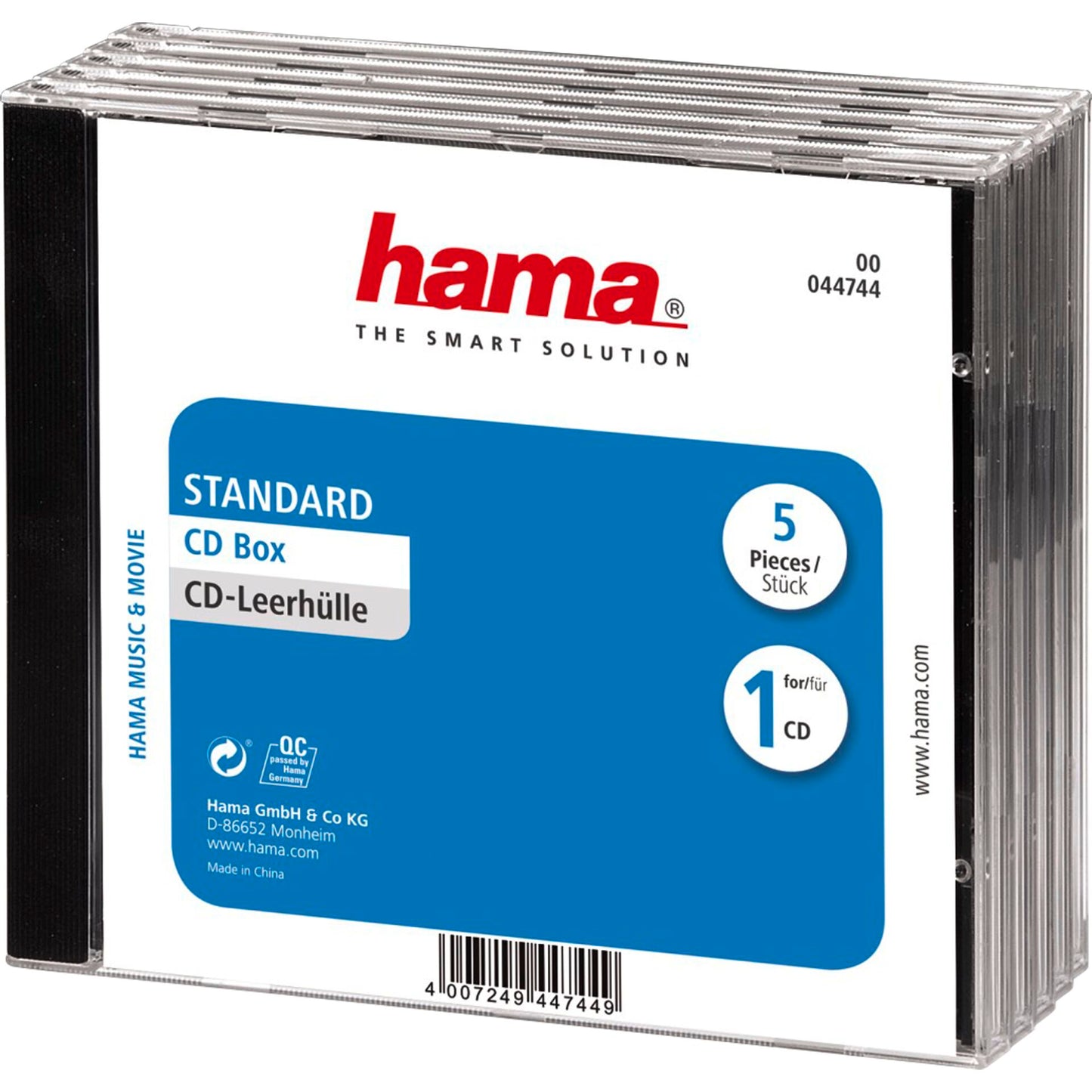 1x5 Hama CD-Box Jewel-Case 44744