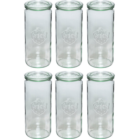 WECK Cylindrical Jar 1040ml Set of 6
