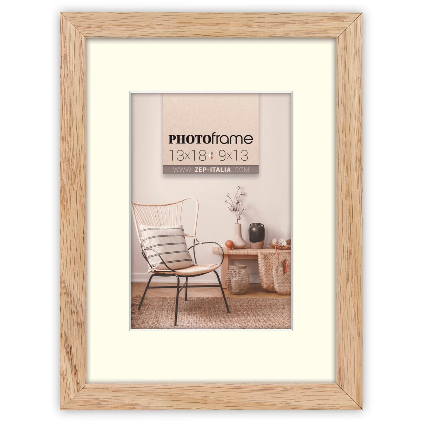 ZEP Malmo natural 9x13/13x18 Wood with Passepartout V4557N