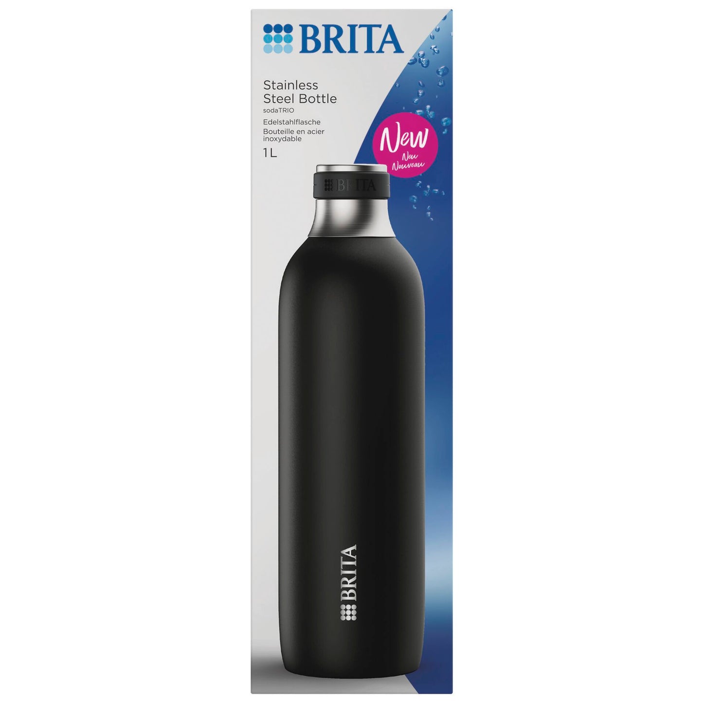 Brita sodaTRIO Stainless Steel Bootle black big
