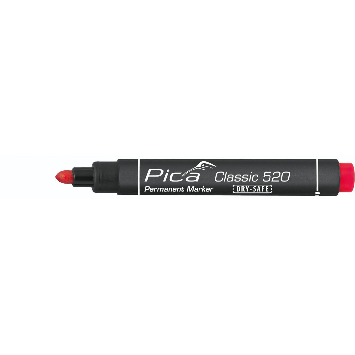 Pica Permanent Marker 1-4mm, Round Tip, red Retail Packaging