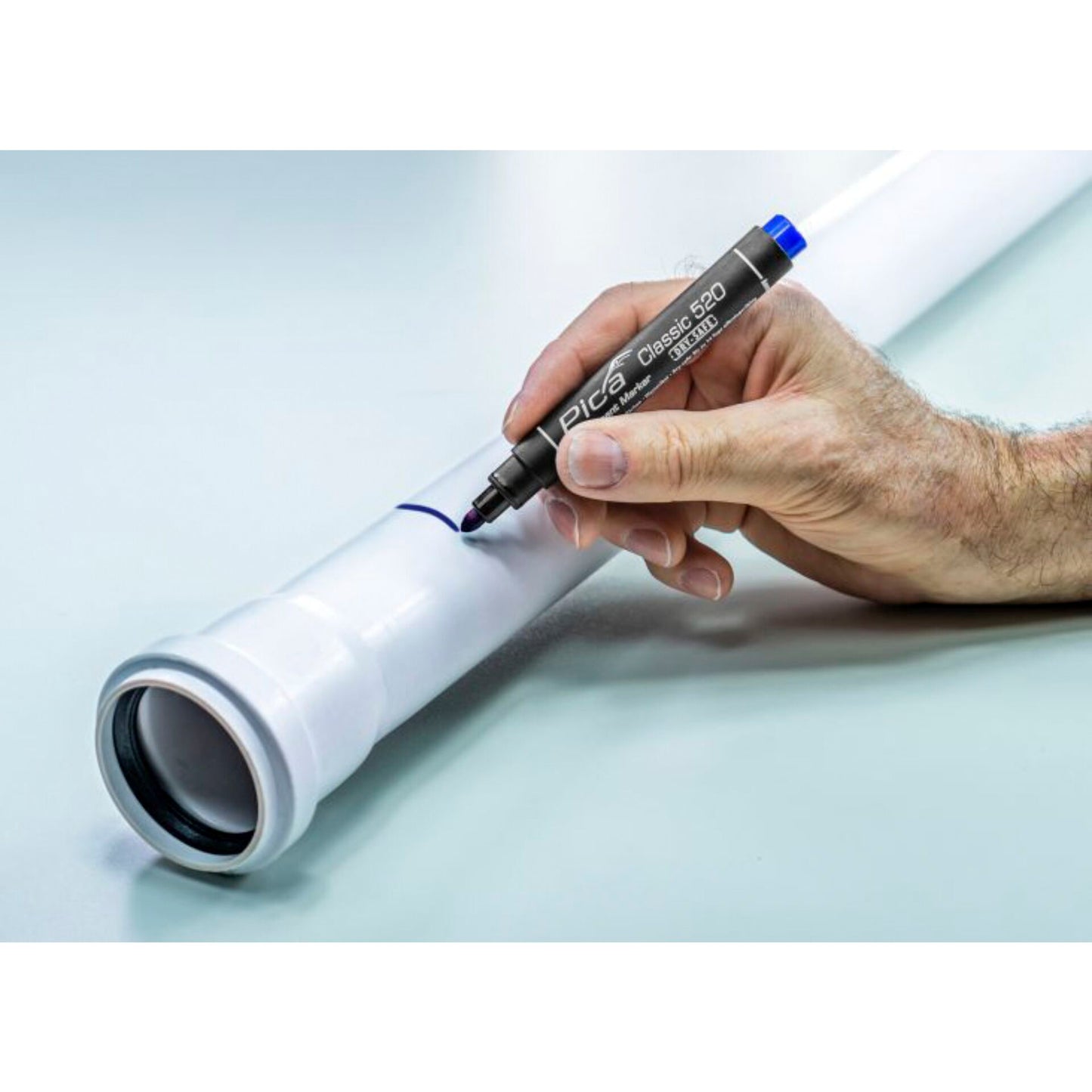 Pica Permanent Marker 1-4mm, Round Tip blue Retail Packaging