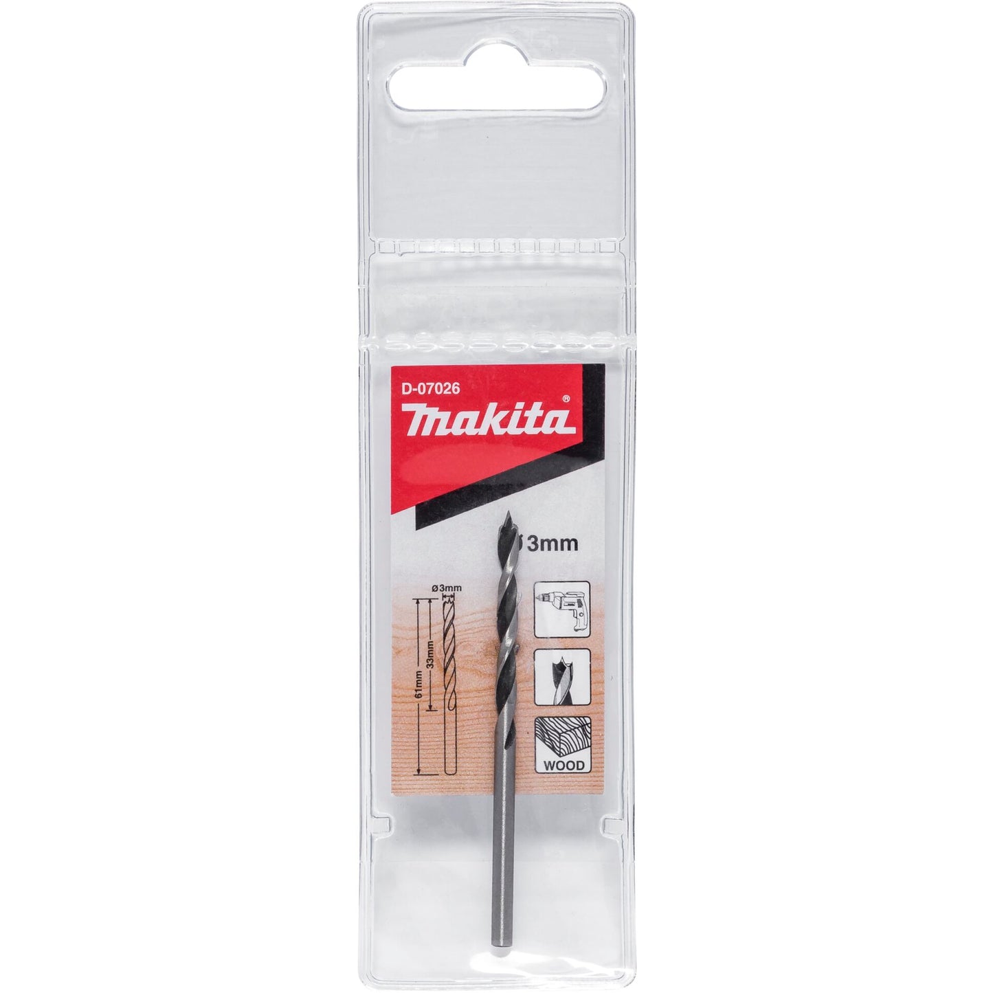 Makita D-07026 Wood Drill 3x60mm