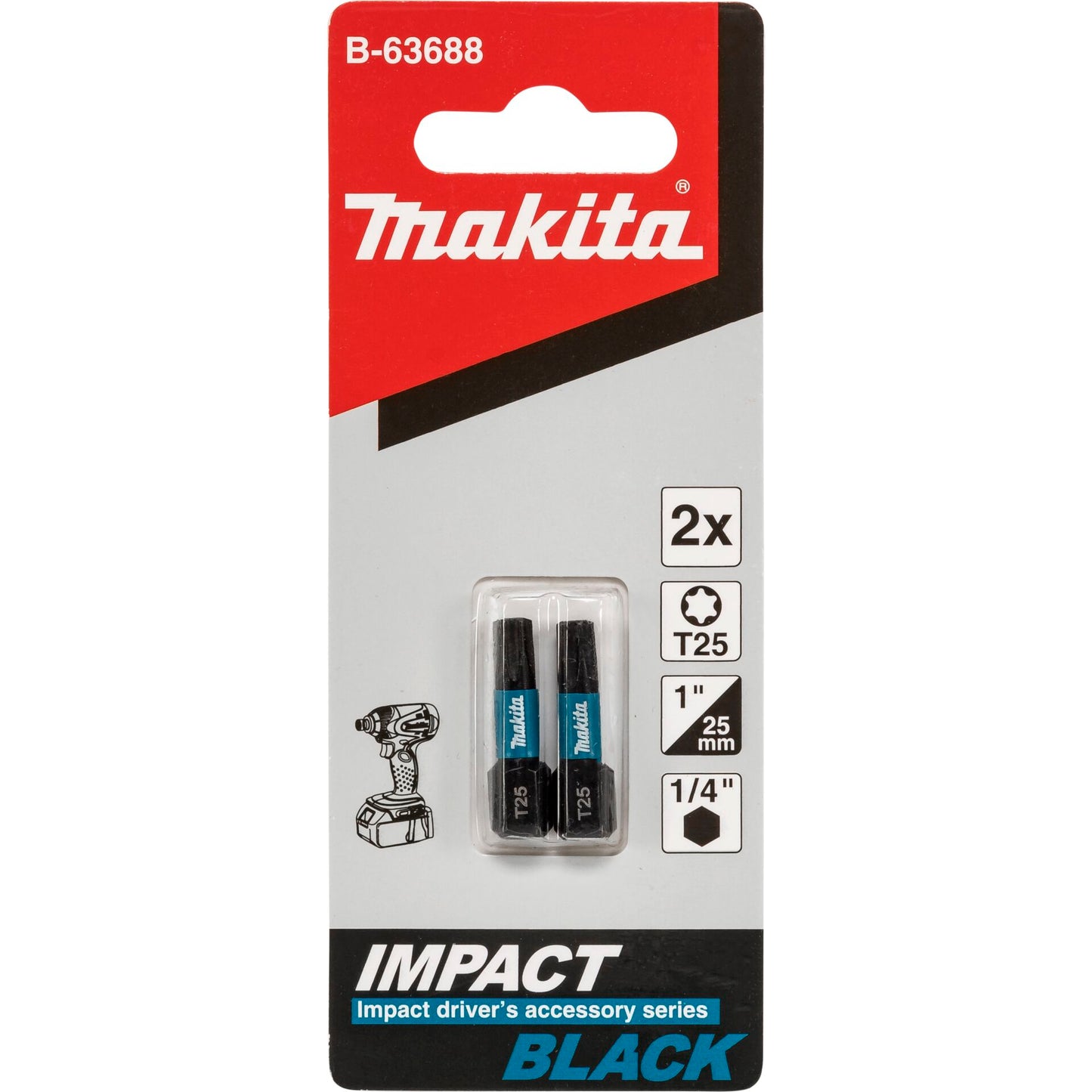 Makita B-63688 Bit T25x25mm 2pcs.