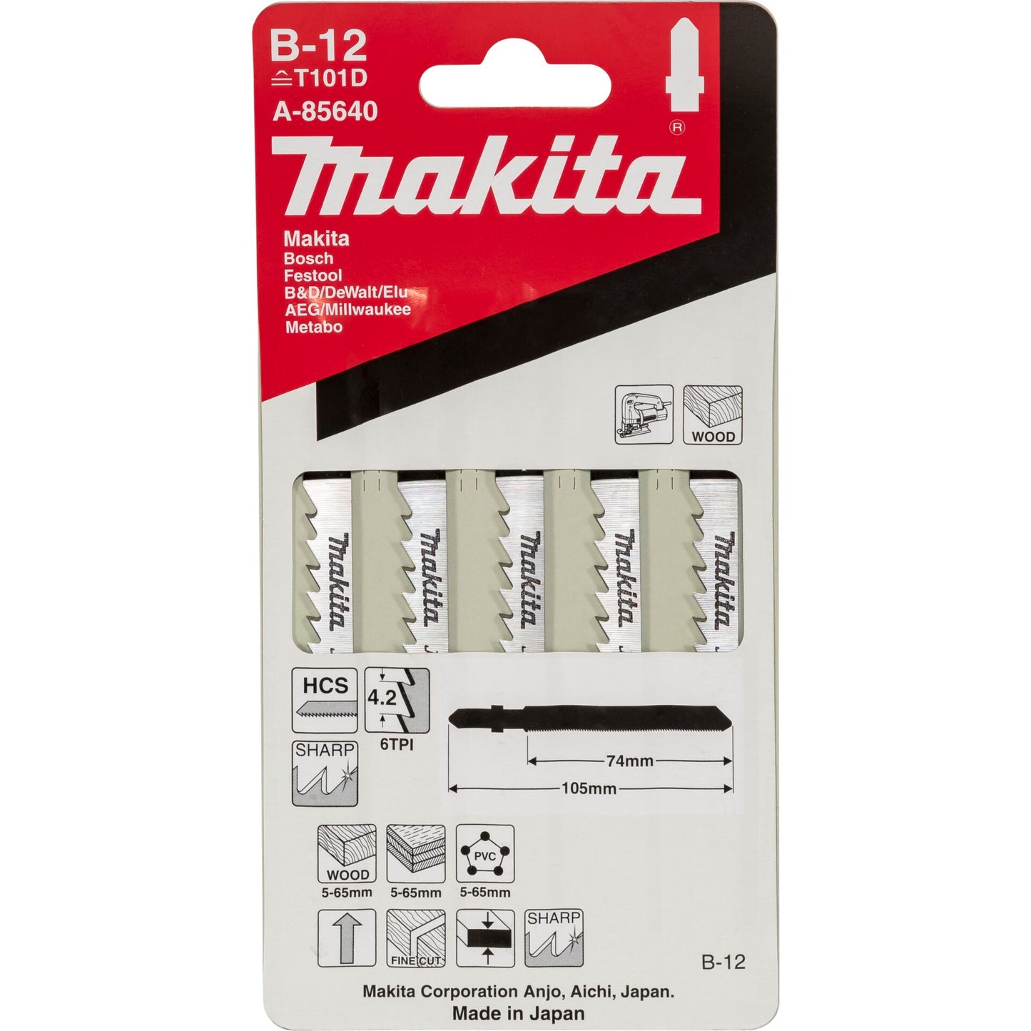 Makita A-85640 Jigsaw Blade B-12