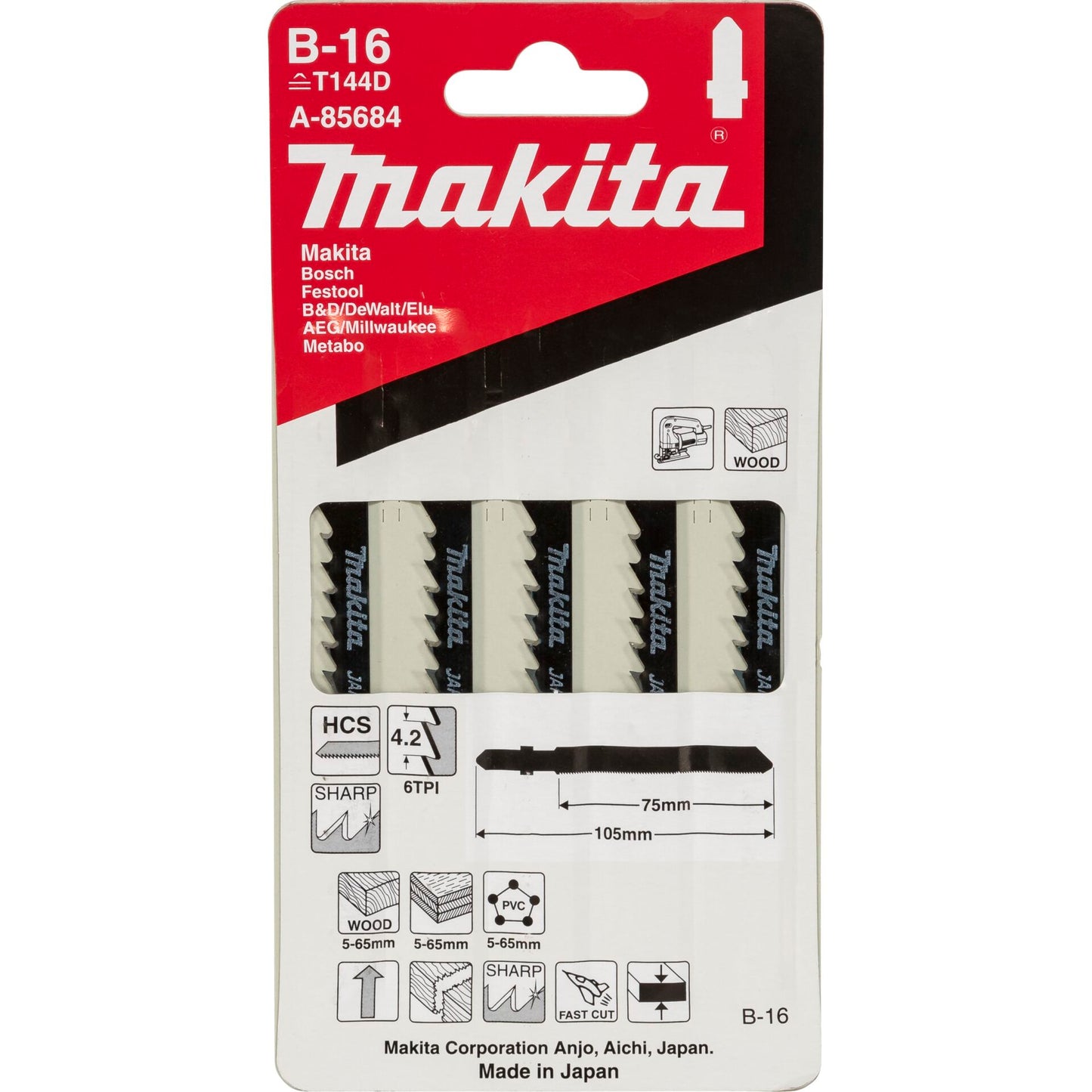 Makita A-85684 Jigsaw Blade   B-16
