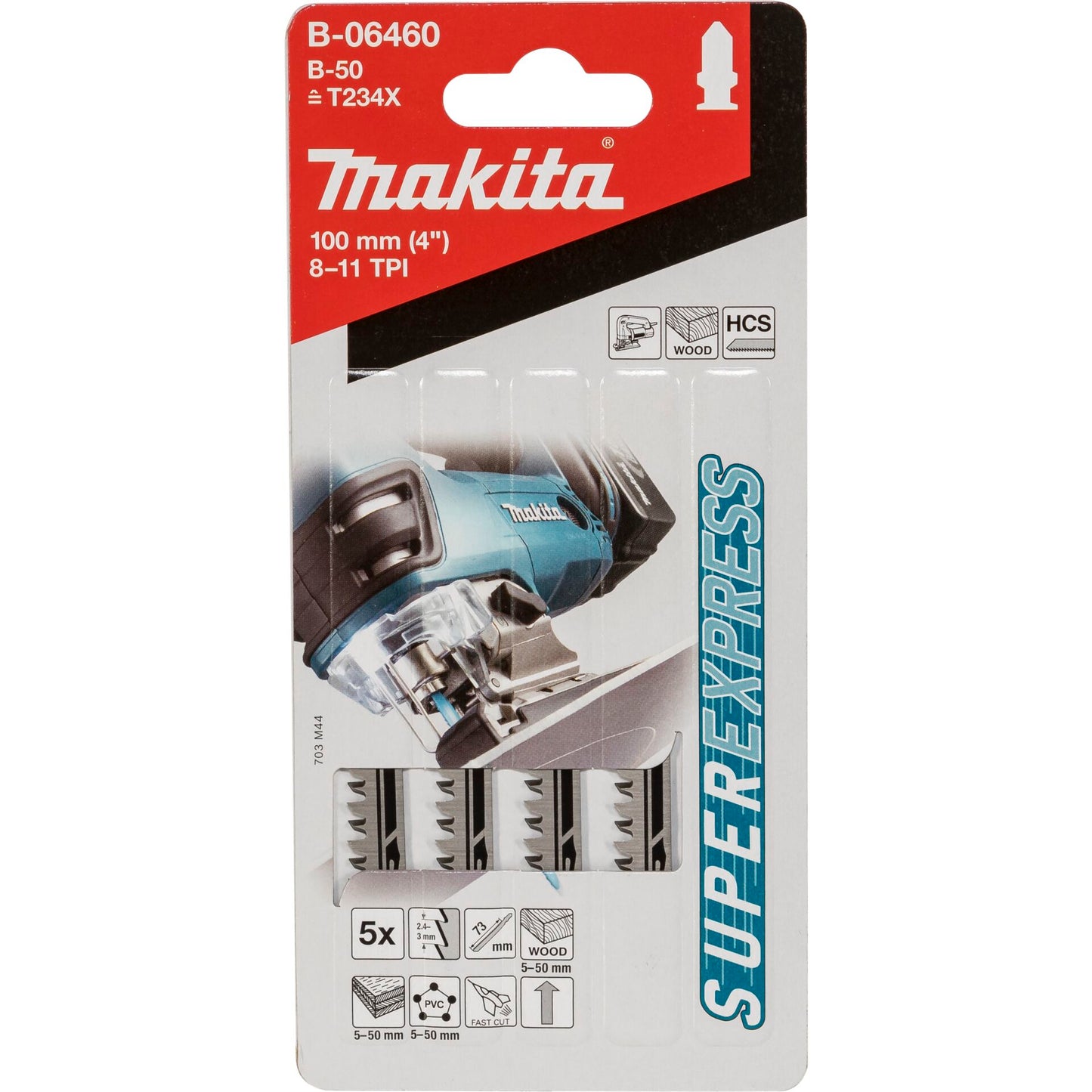 Makita B-06460 Jigsaw Blade B-50 Wood 5pcs