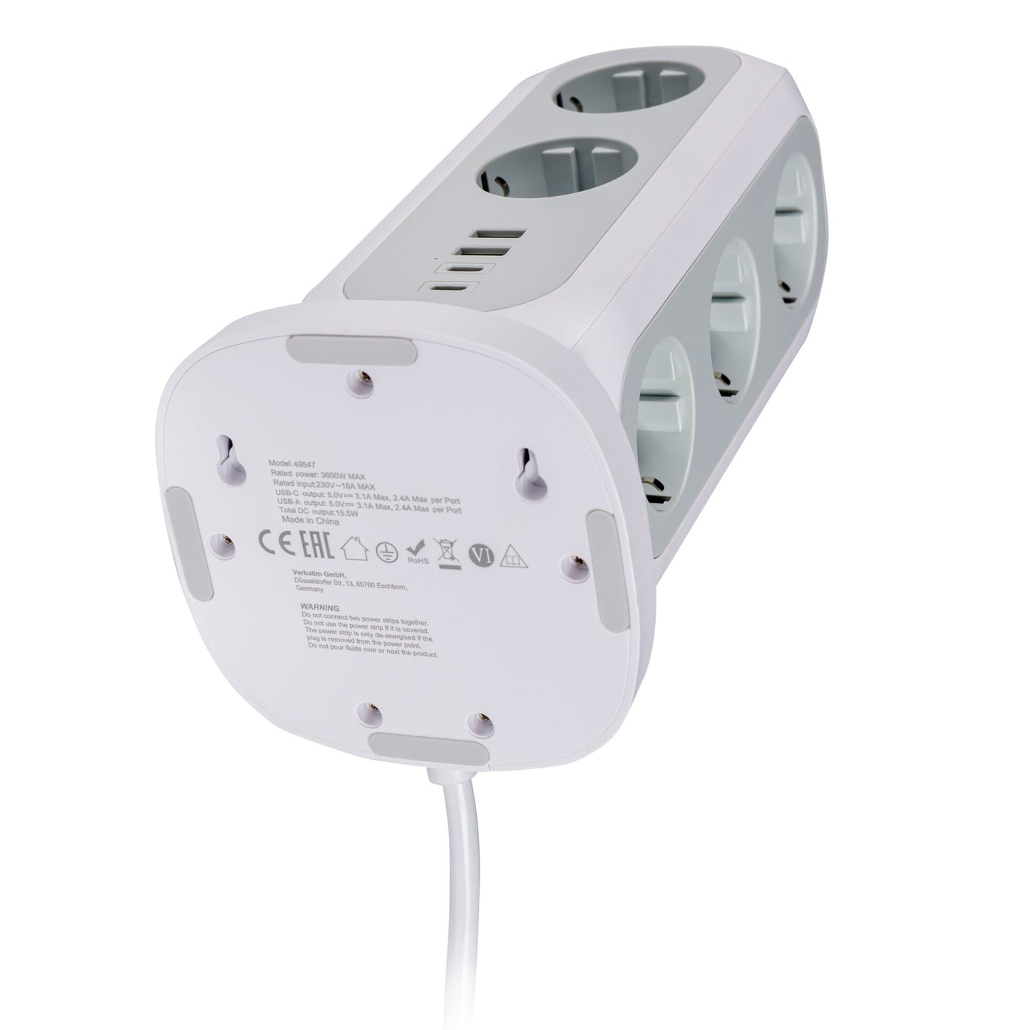 Verbatim EU Power Tower EUPT-01 11xAC / 2xUSB-A / 2xUSB-C 49547