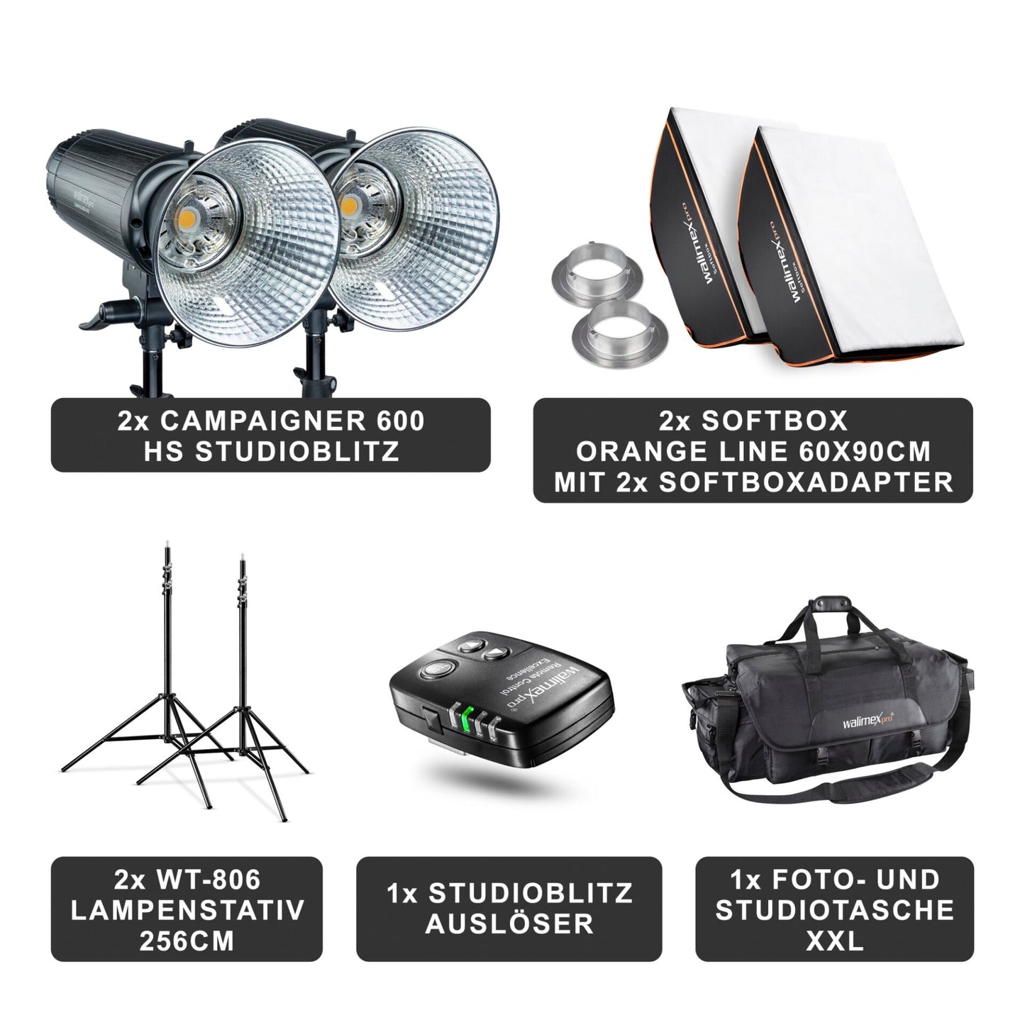 walimex pro Campaigner 600 HS Set Double