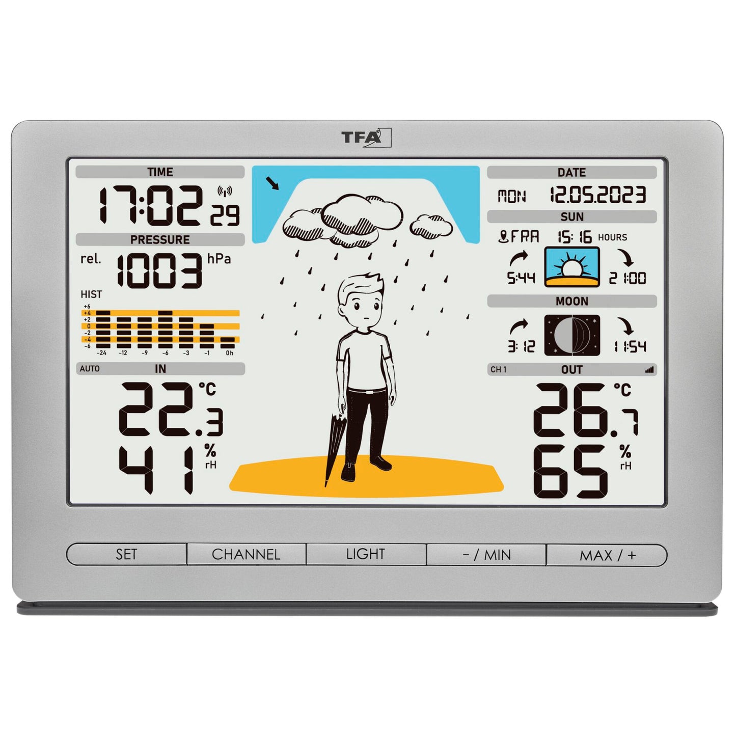 TFA 35.1097.54 silver METEO JACK Wireless Weather Station