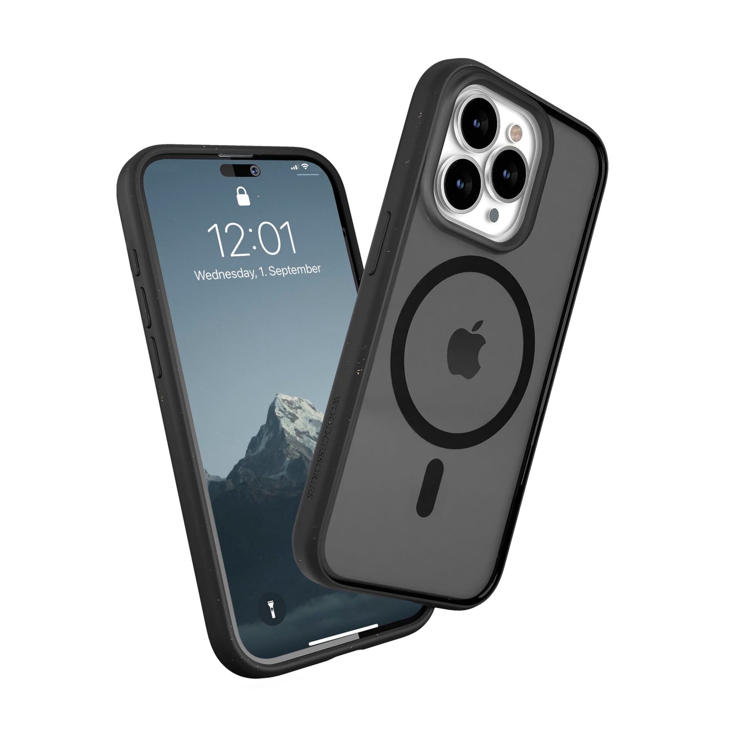 Woodcessories Clear Case MagSafe iPhone 15 Pro Max Black