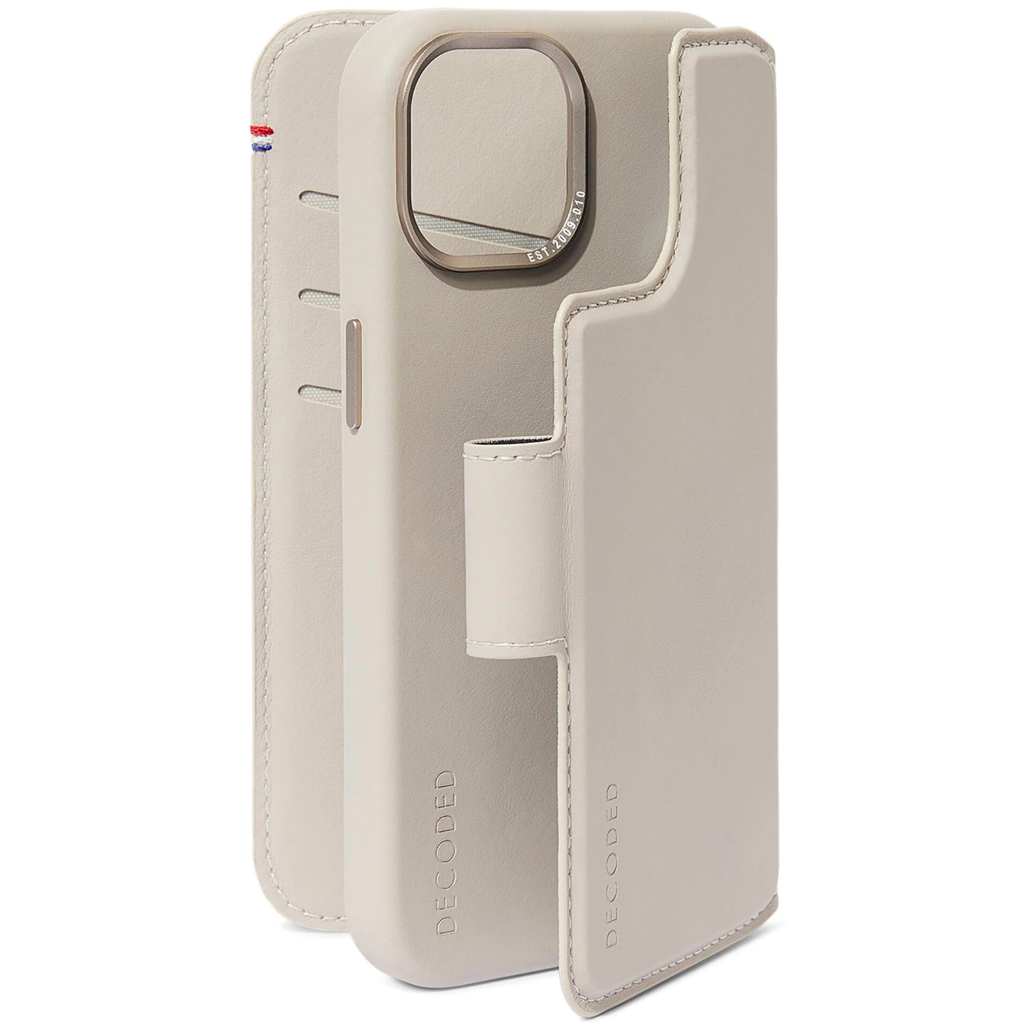 Decoded Leather Detachable Wallet for iPhone 15 Plus Clay