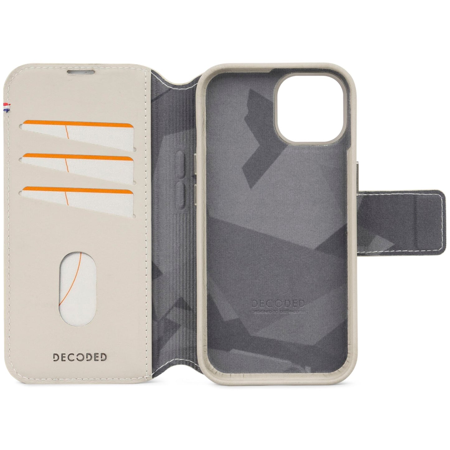 Decoded Leather Detachable Wallet for iPhone 15 Plus Clay
